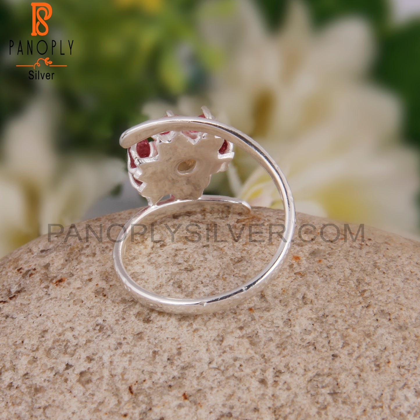 Ethiopian Opal & Spinel Ruby 925 Sterling Silver Bypass Ring