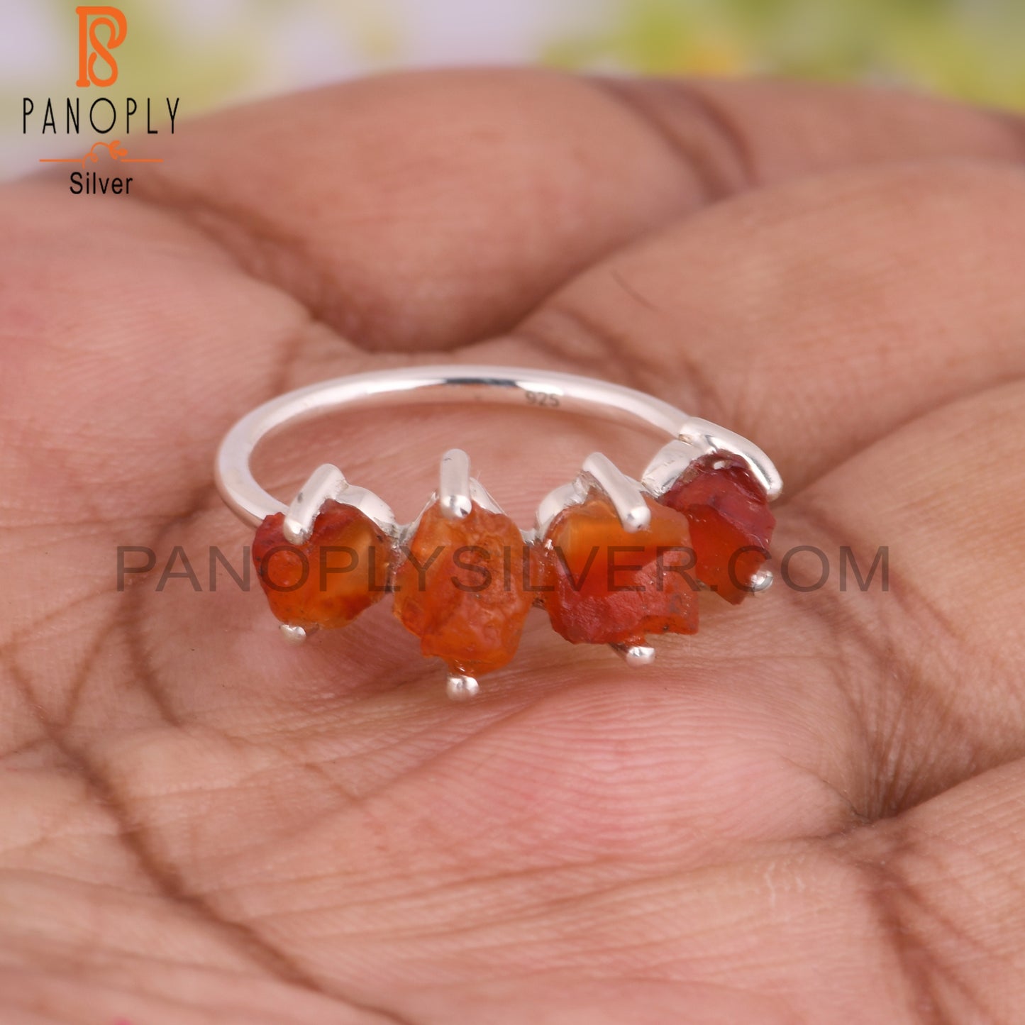 Cute Carnelian 925 Sterling Silver Ring