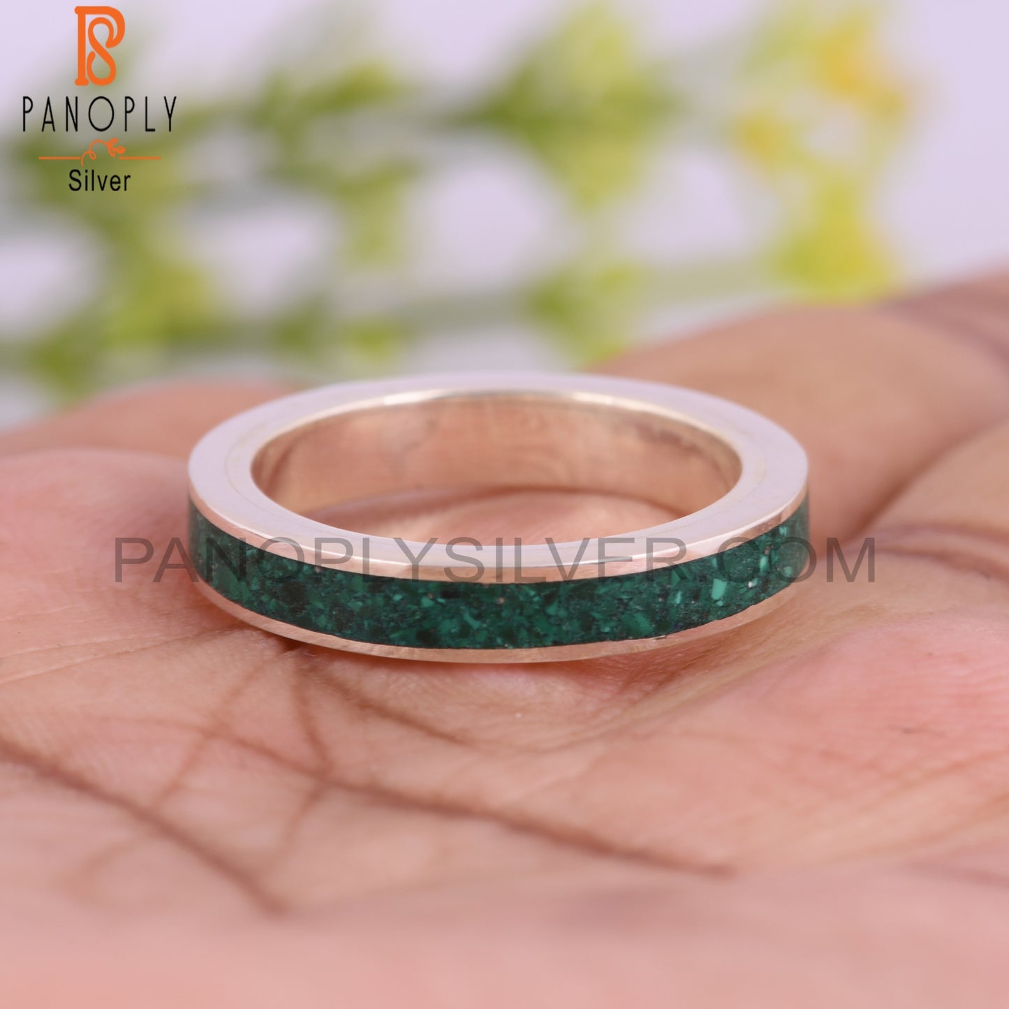 Malachite Inlay 925 Sterling Silver Men’s Ring