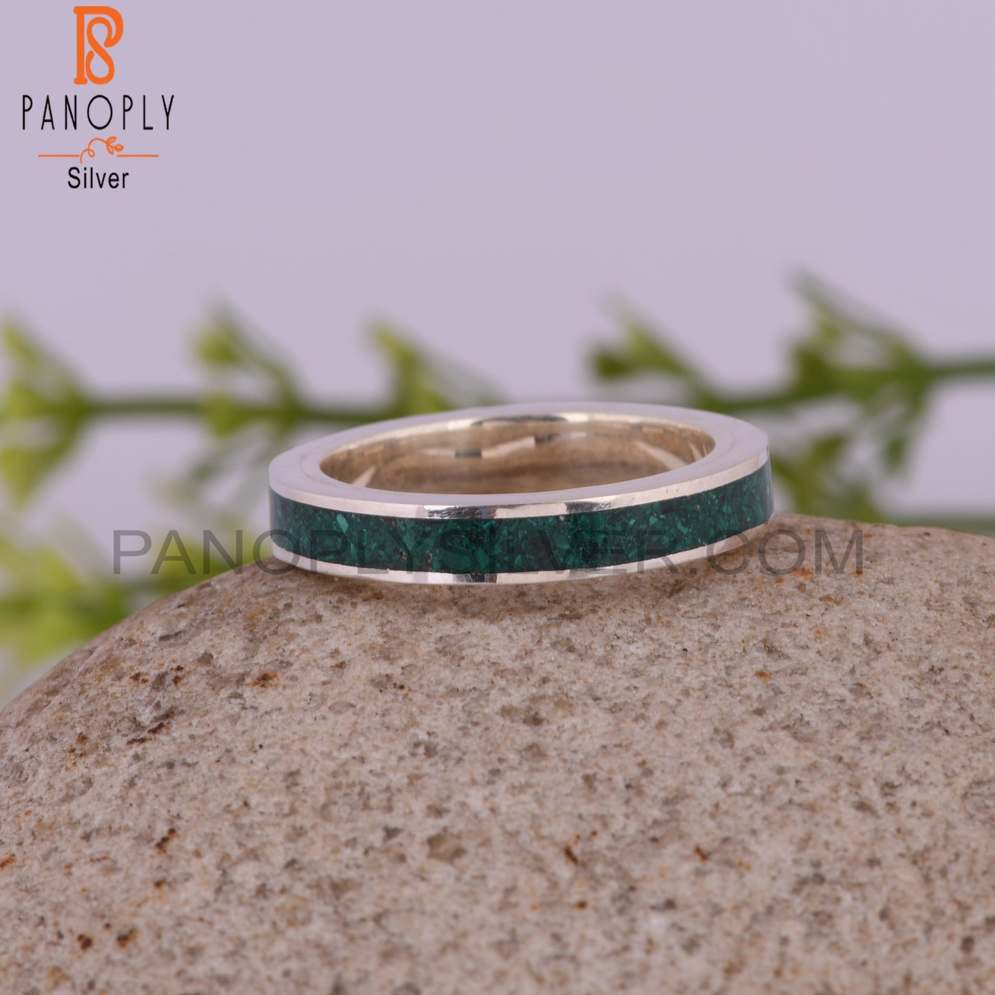 Malachite Inlay 925 Sterling Silver Men’s Ring