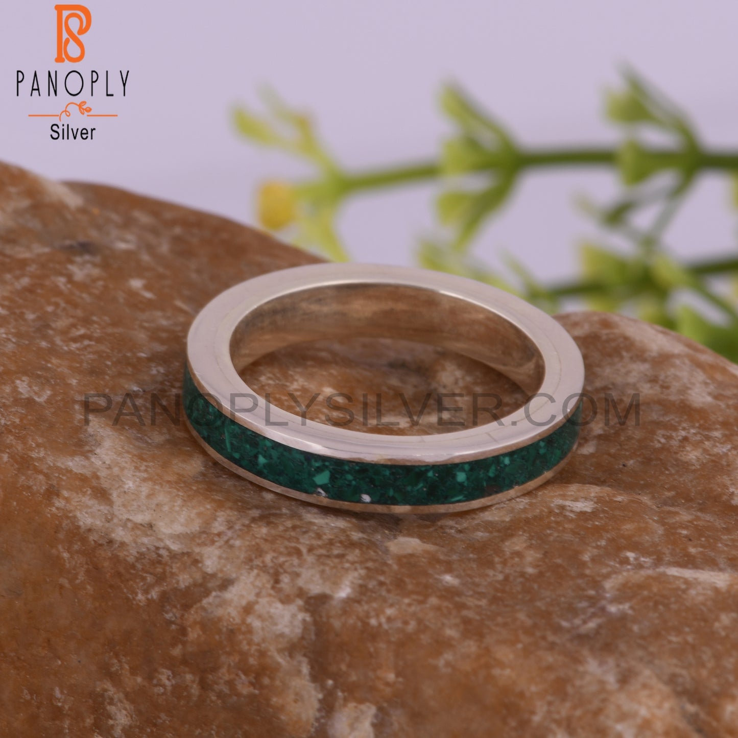 Malachite Inlay 925 Sterling Silver Men’s Ring