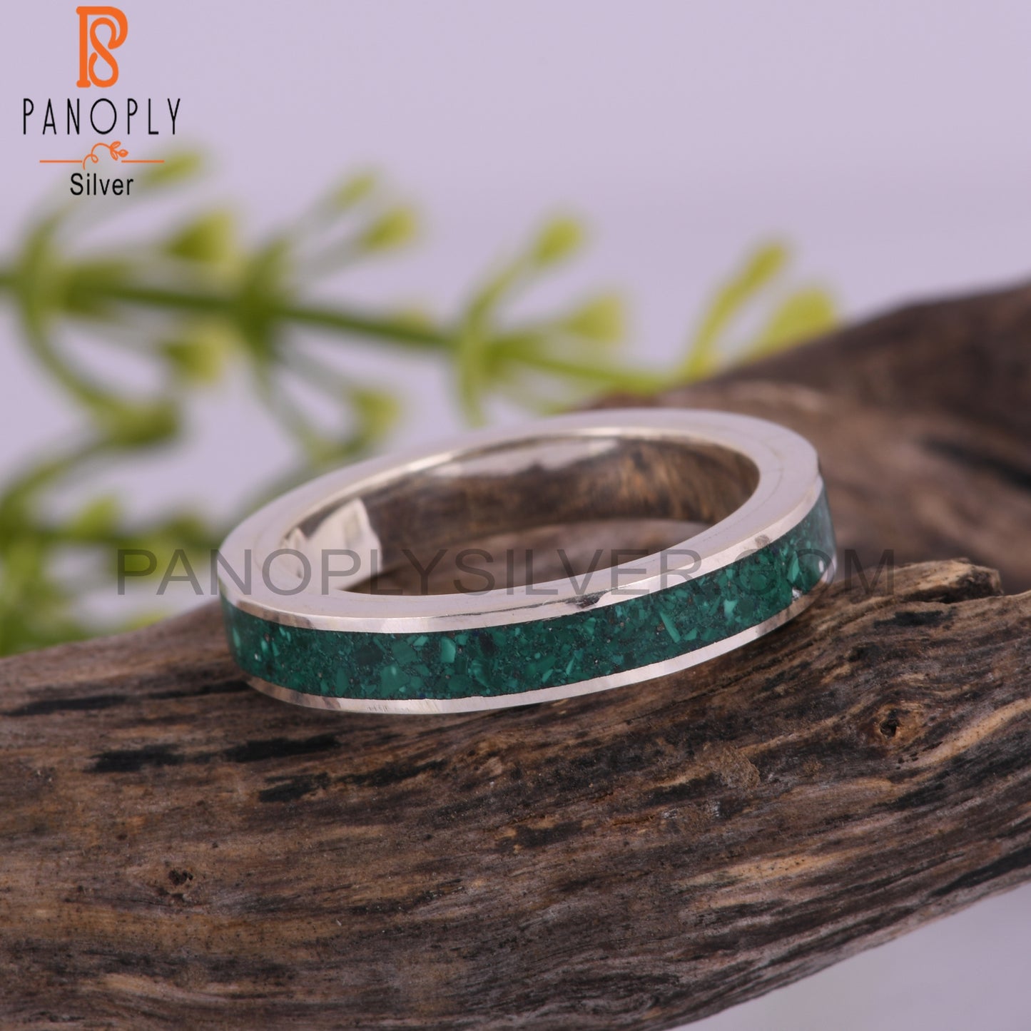 Malachite Inlay 925 Sterling Silver Men’s Ring