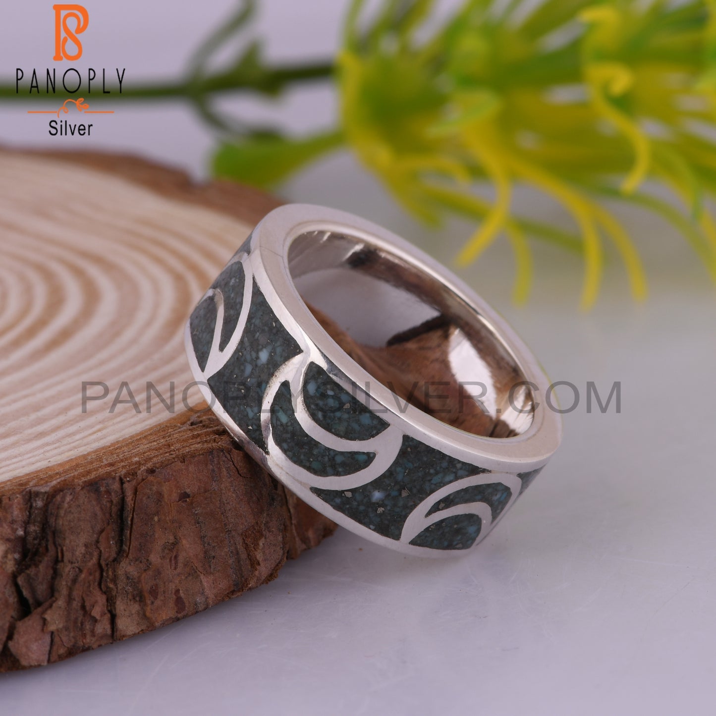 Arizona Turquoise Inlay 925 Silver Stylish Designer Ring