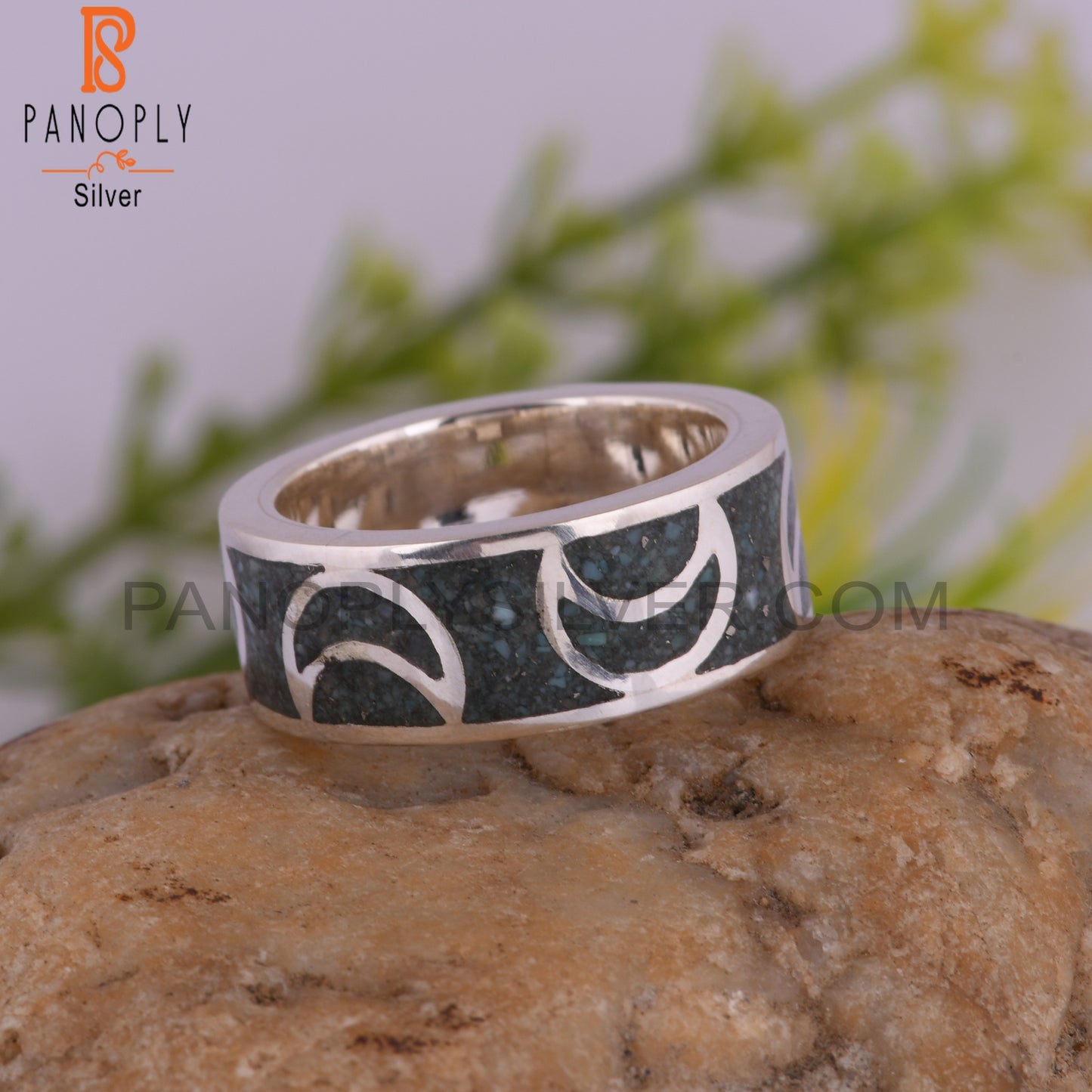 Arizona Turquoise Inlay 925 Silver Stylish Designer Ring