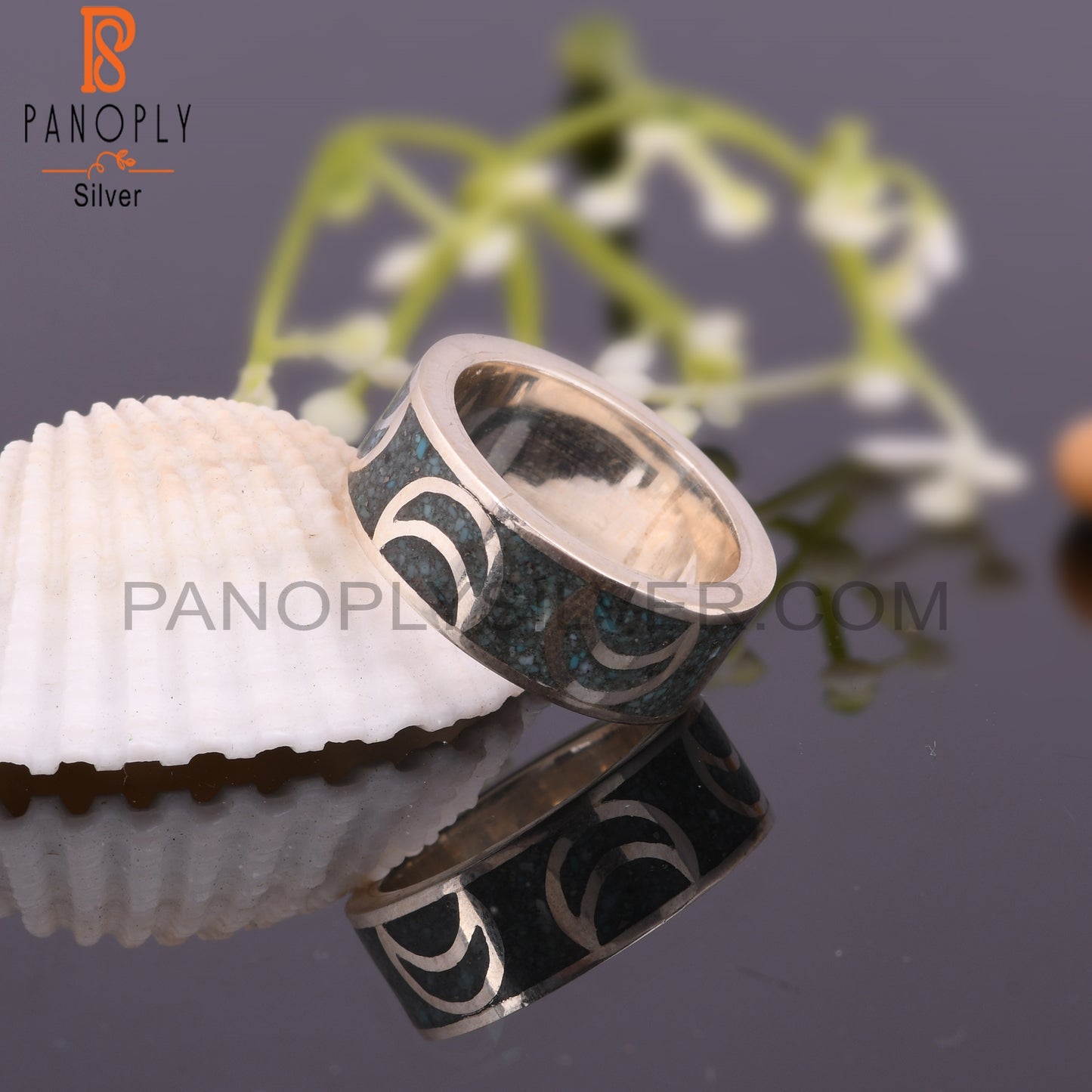Arizona Turquoise Inlay 925 Silver Stylish Designer Ring