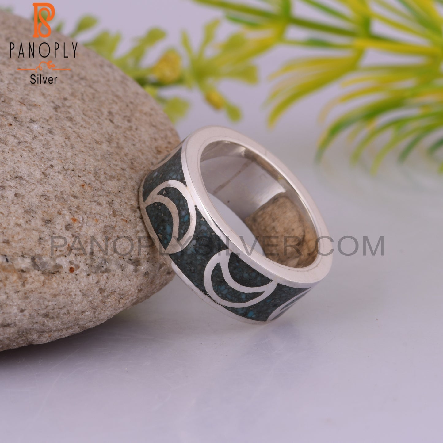 Arizona Turquoise Inlay 925 Silver Stylish Designer Ring
