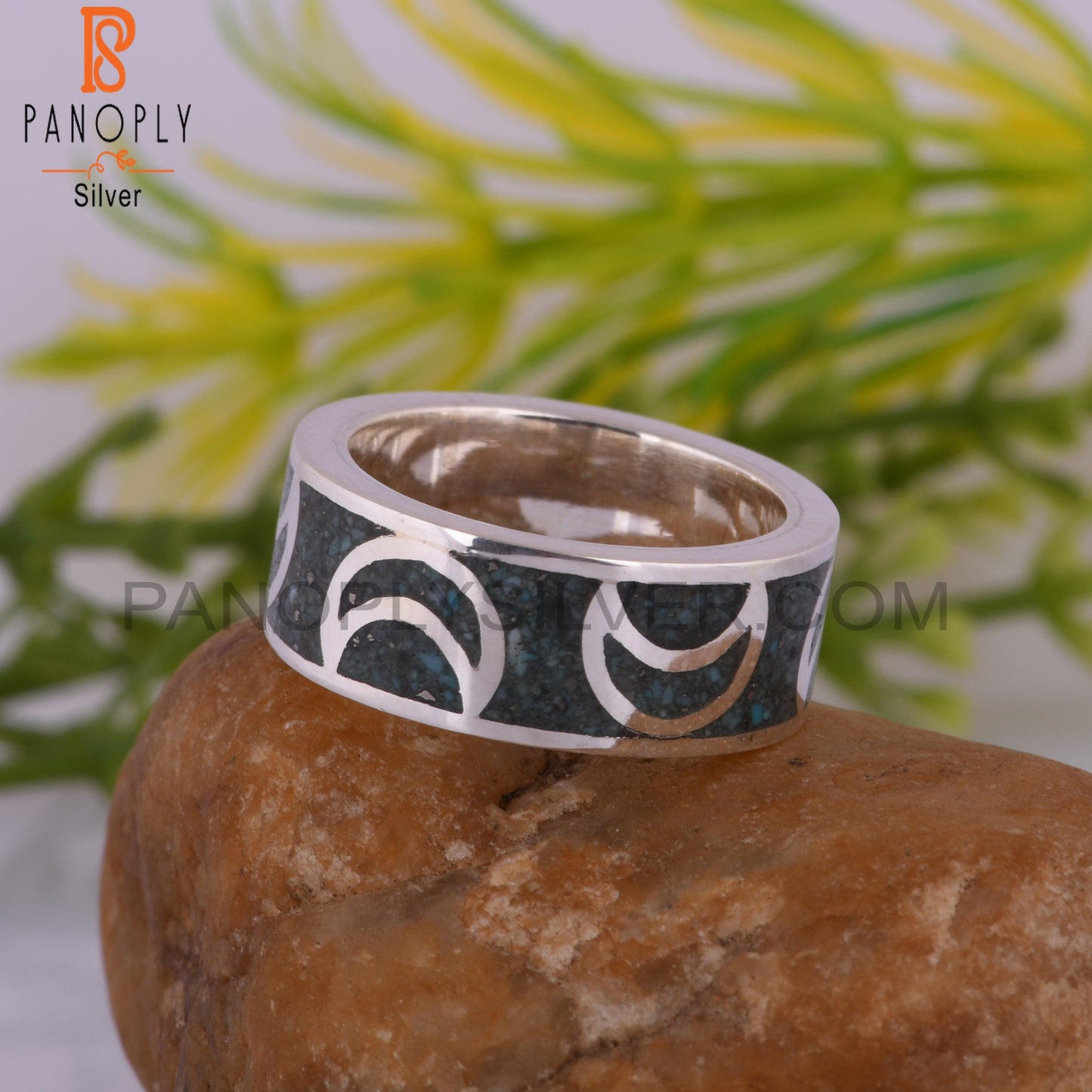 Arizona Turquoise Inlay 925 Silver Stylish Designer Ring