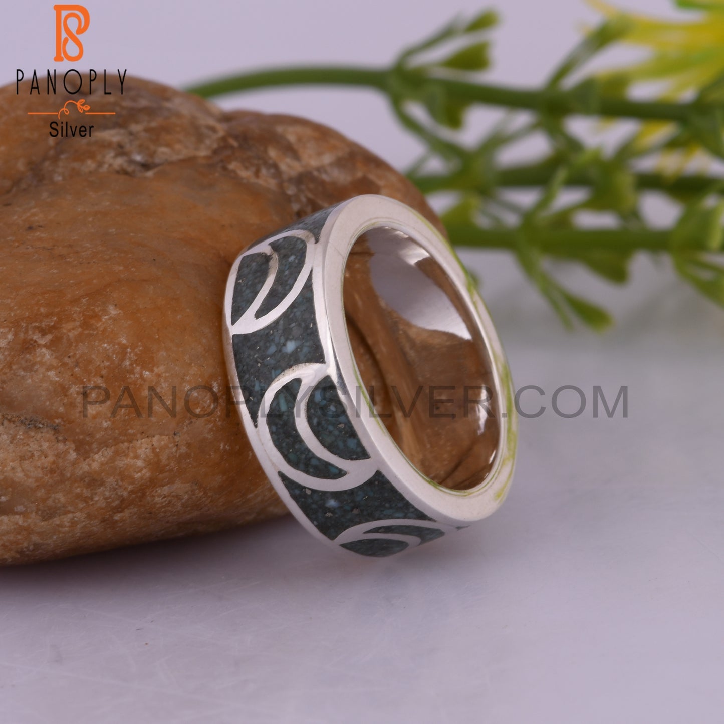 Arizona Turquoise Inlay 925 Silver Stylish Designer Ring