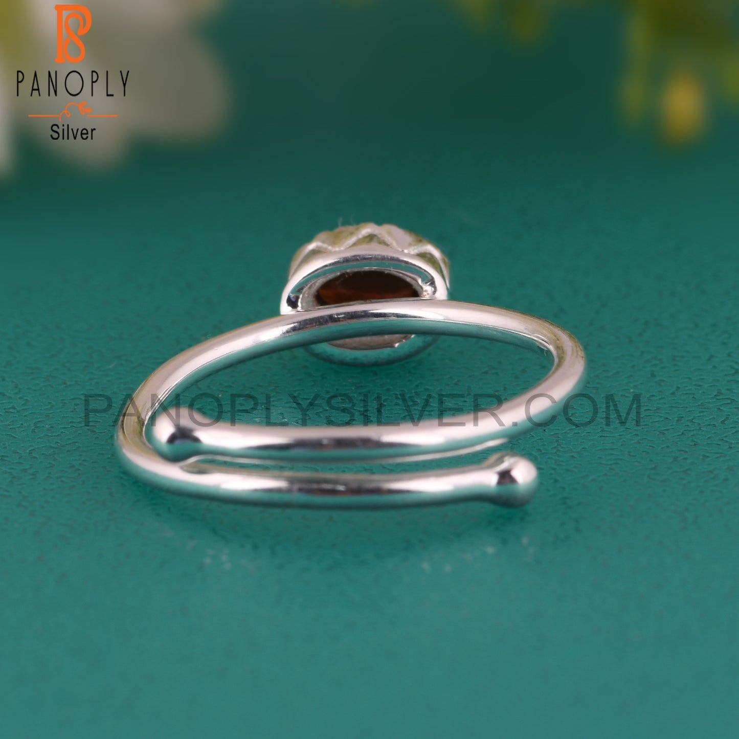 Classic Garnet Oval Shape 925 Sterling Silver Ring