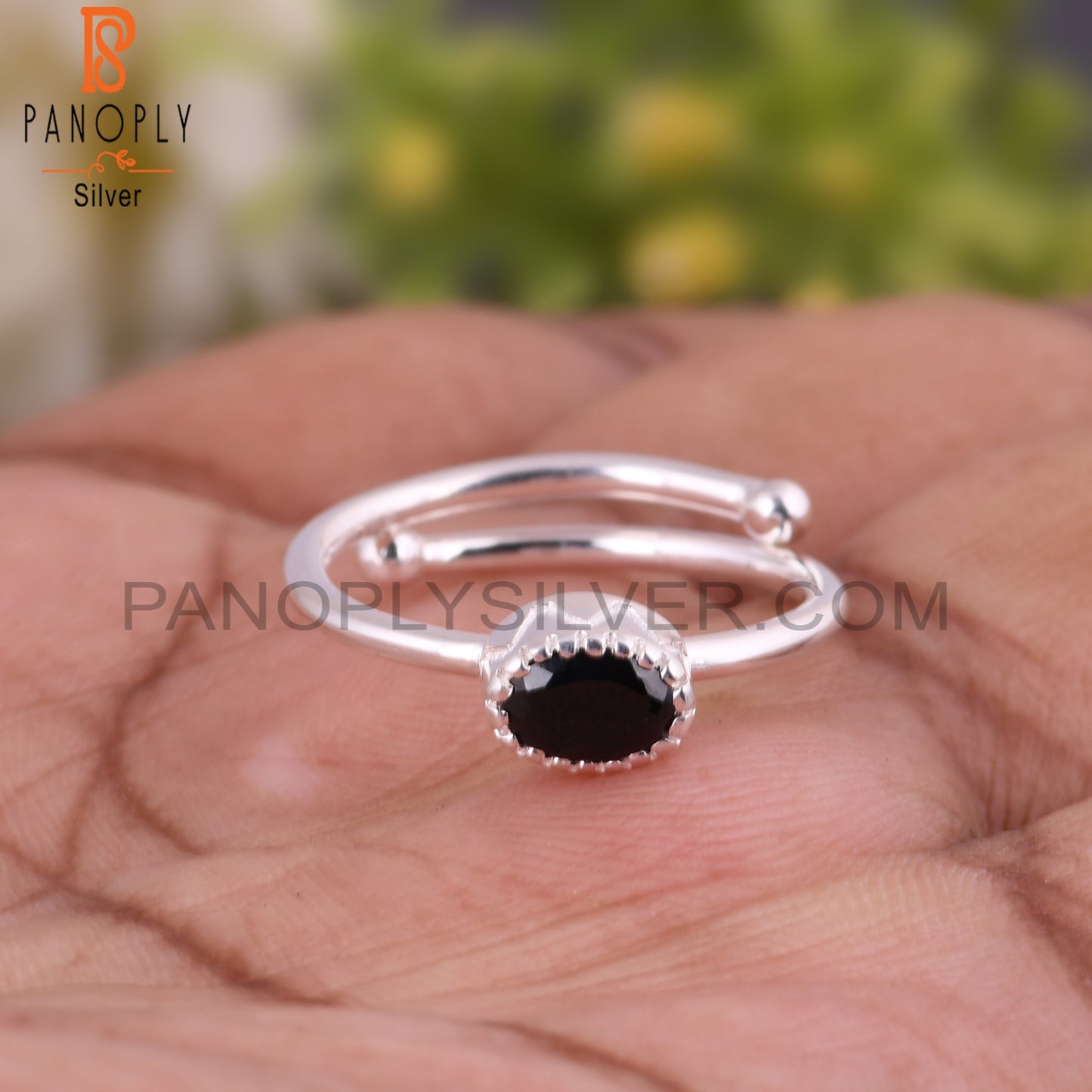 Black Spinel 925 Sterling Silver Ring