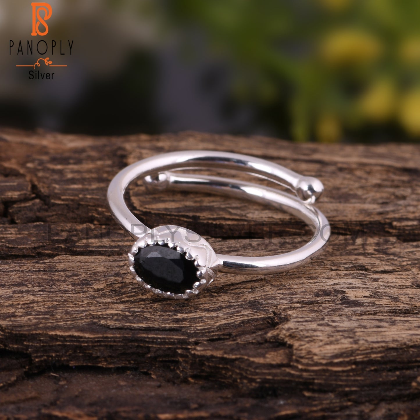 Black Spinel 925 Sterling Silver Ring