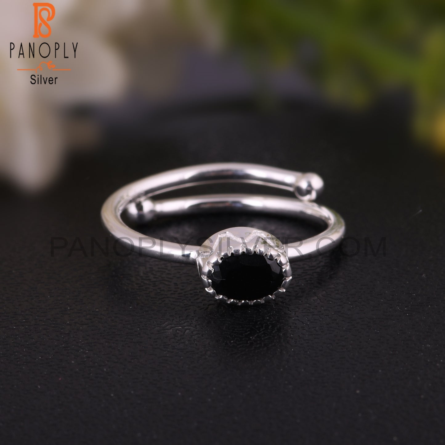Black Spinel 925 Sterling Silver Ring