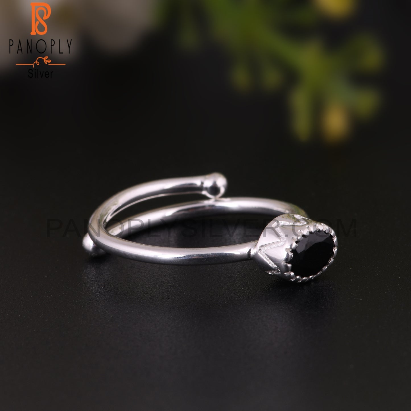 Black Spinel 925 Sterling Silver Ring