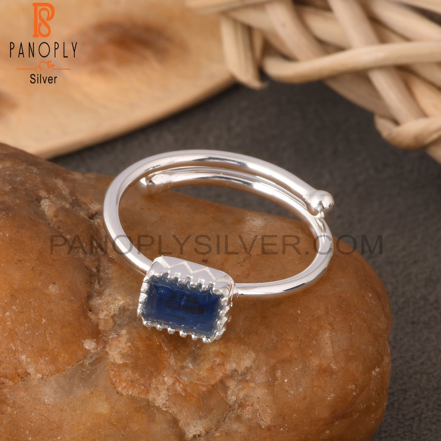 Kyanite Baguette Shape 925 Sterling Silver Ring