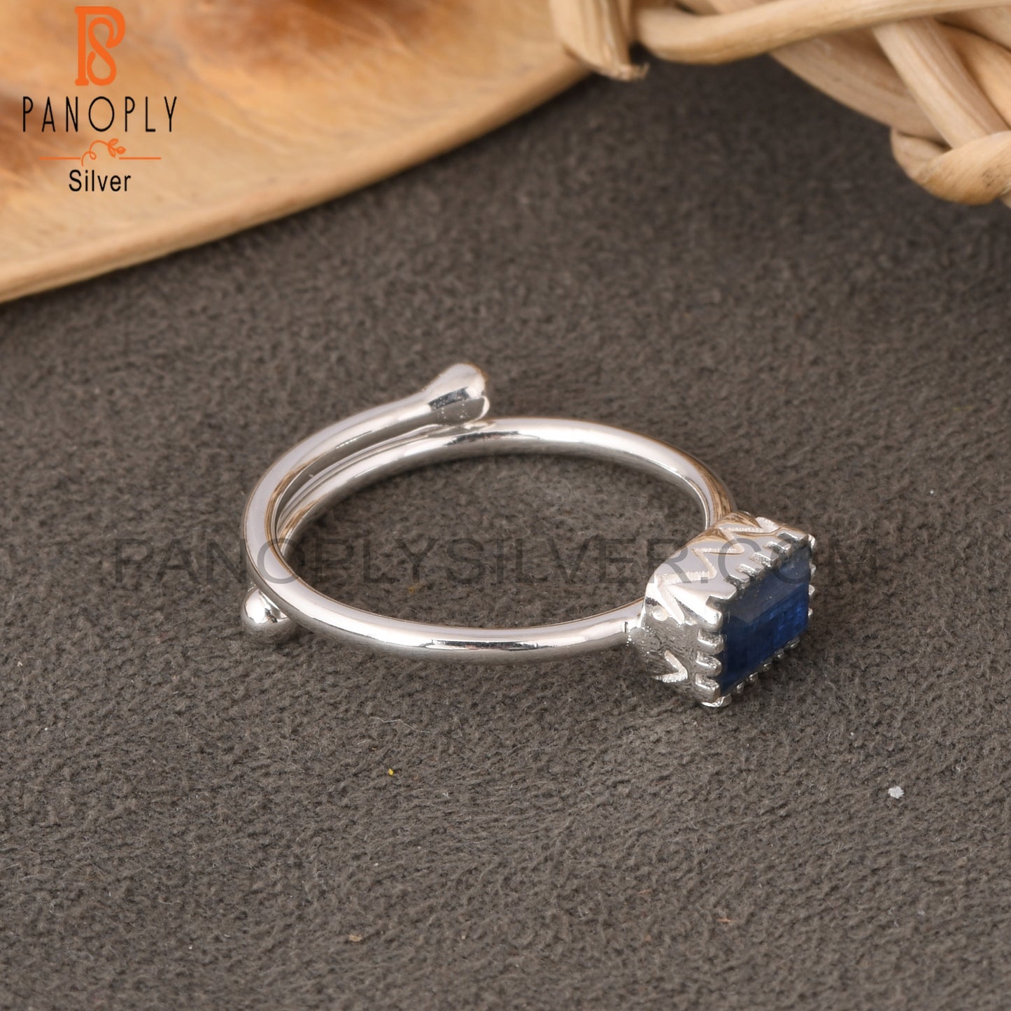 Kyanite Baguette Shape 925 Sterling Silver Ring