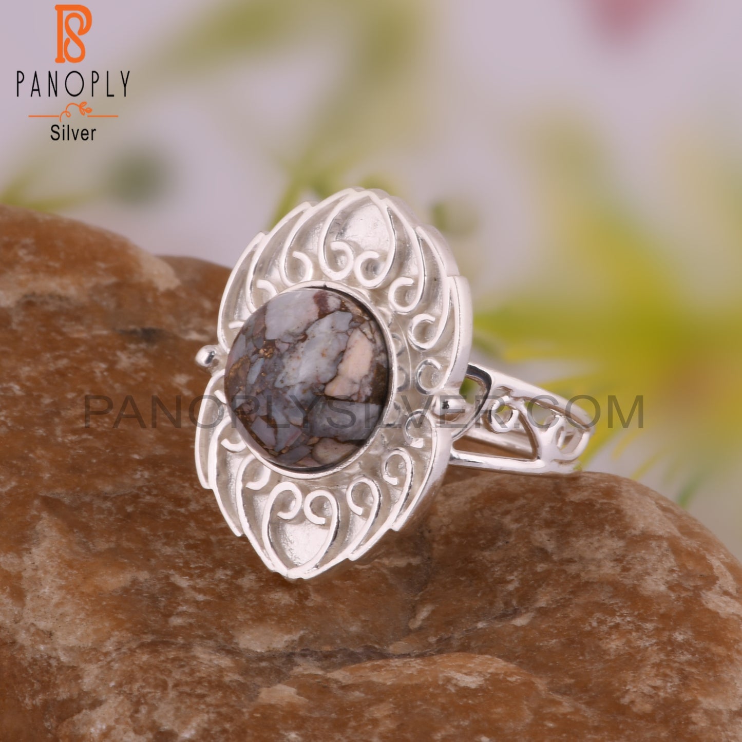 Mojave Copper Opal Round 925 Sterling Ring