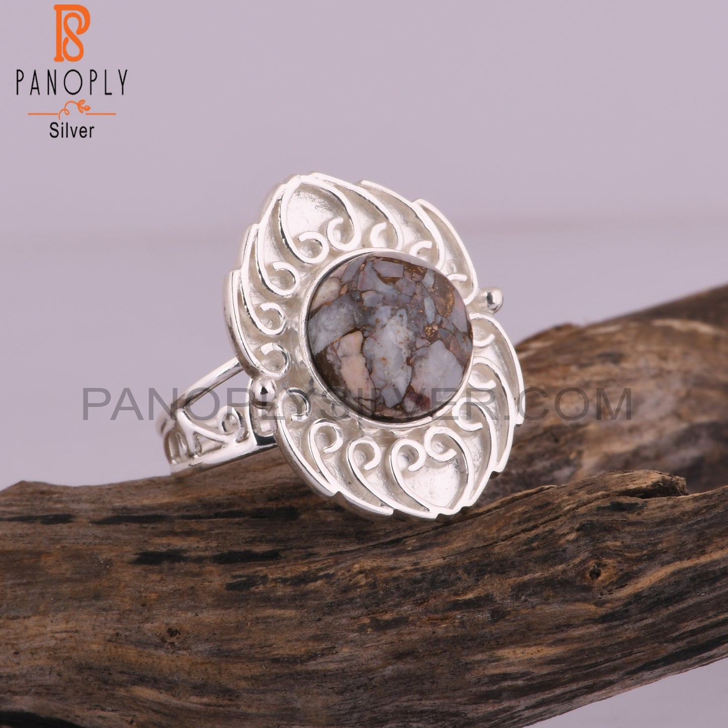 Mojave Copper Opal Round 925 Sterling Ring