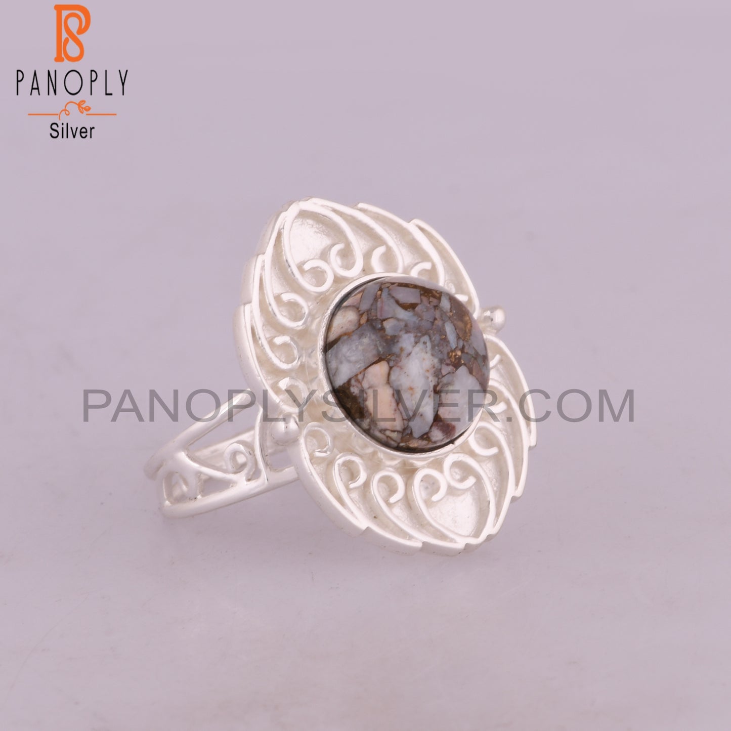 Mojave Copper Opal Round 925 Sterling Ring