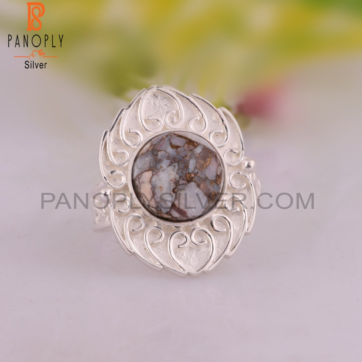 Mojave Copper Opal Round 925 Sterling Ring
