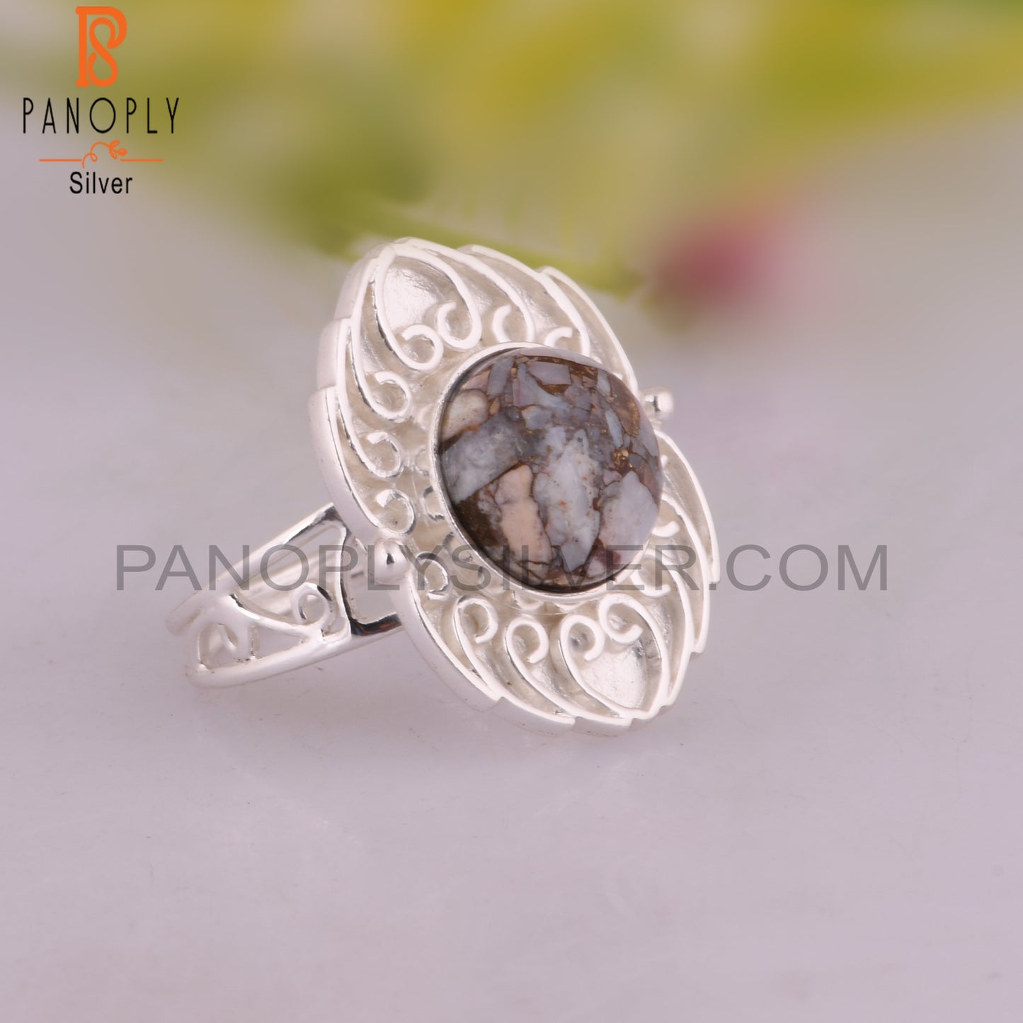 Mojave Copper Opal Round 925 Sterling Ring