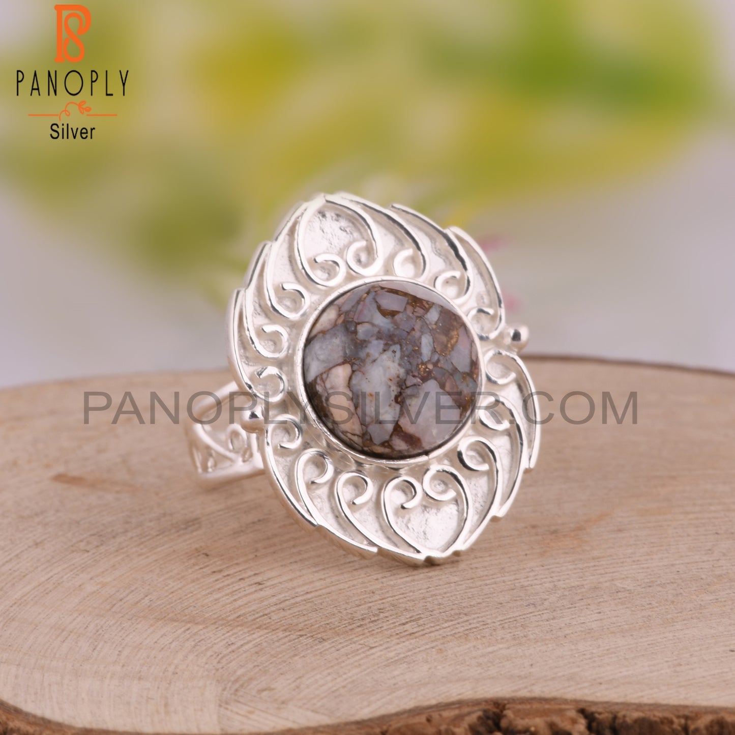 Mojave Copper Opal Round 925 Sterling Ring