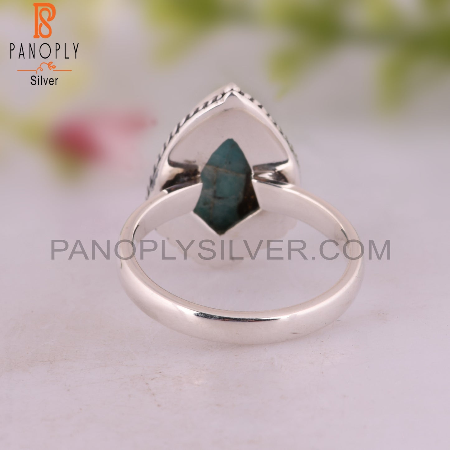 Mojave Copper Amazonite Kite 925 Minimalist Silver Ring
