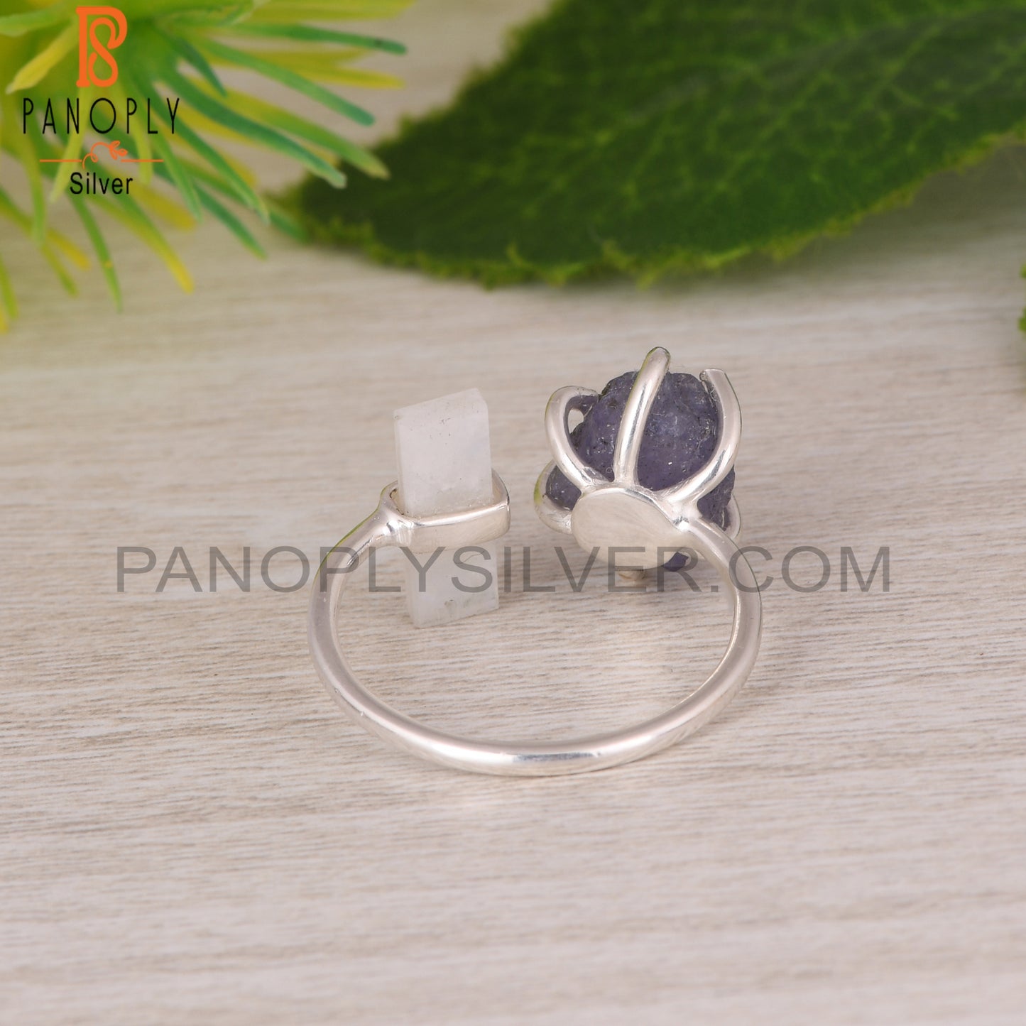 Tanzanite & Rainbow Moonstone 925 Sterling Silver Ring