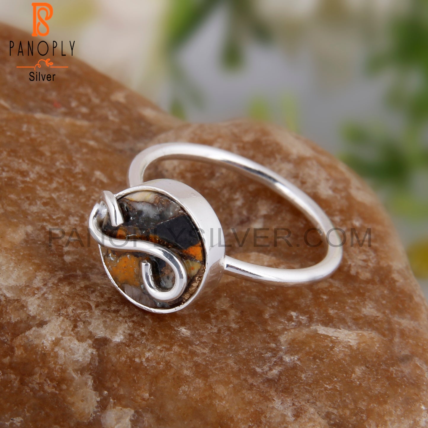 Mojave Copper Oyster Turquoise 925 Silver Engagement Ring