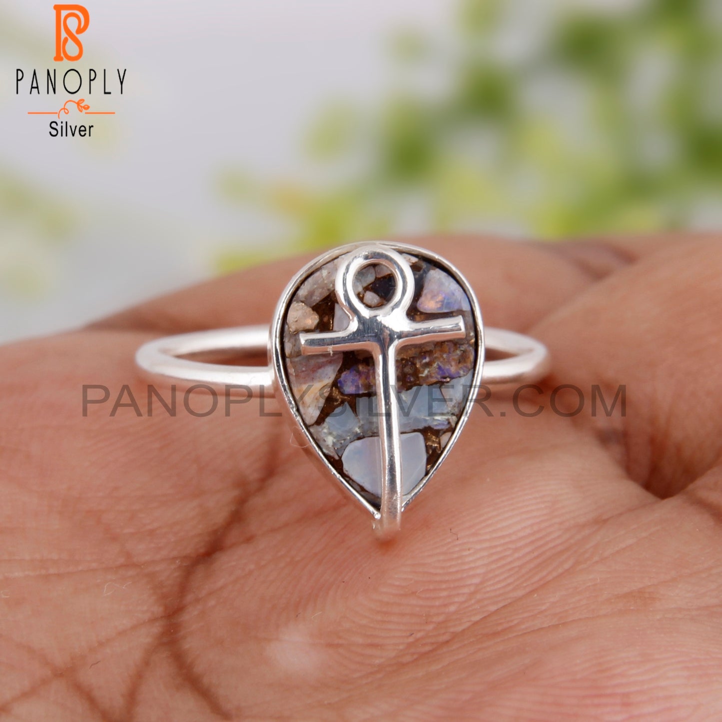 Mojave Copper Ethiopian Opal 925 Silver Women’s Ring