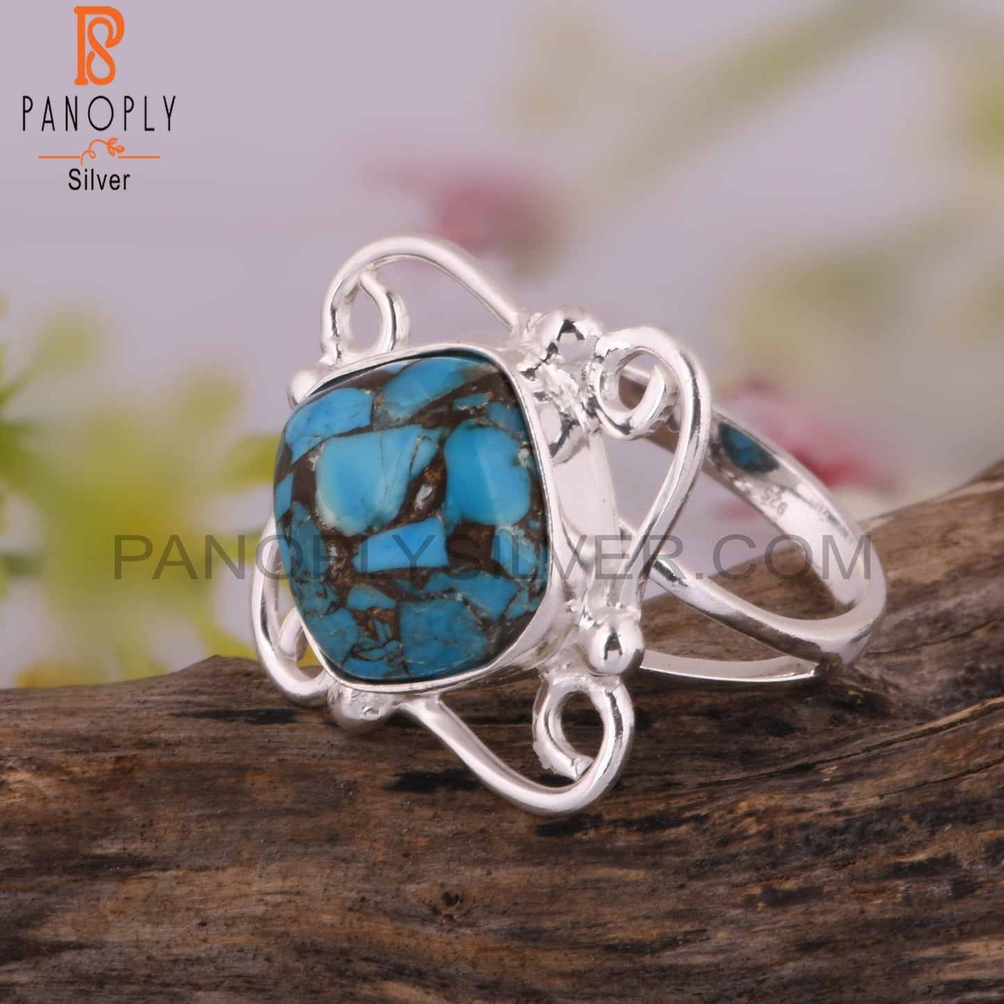 Mojave Copper Turquoise 925 Sterling Silver Birthday Ring