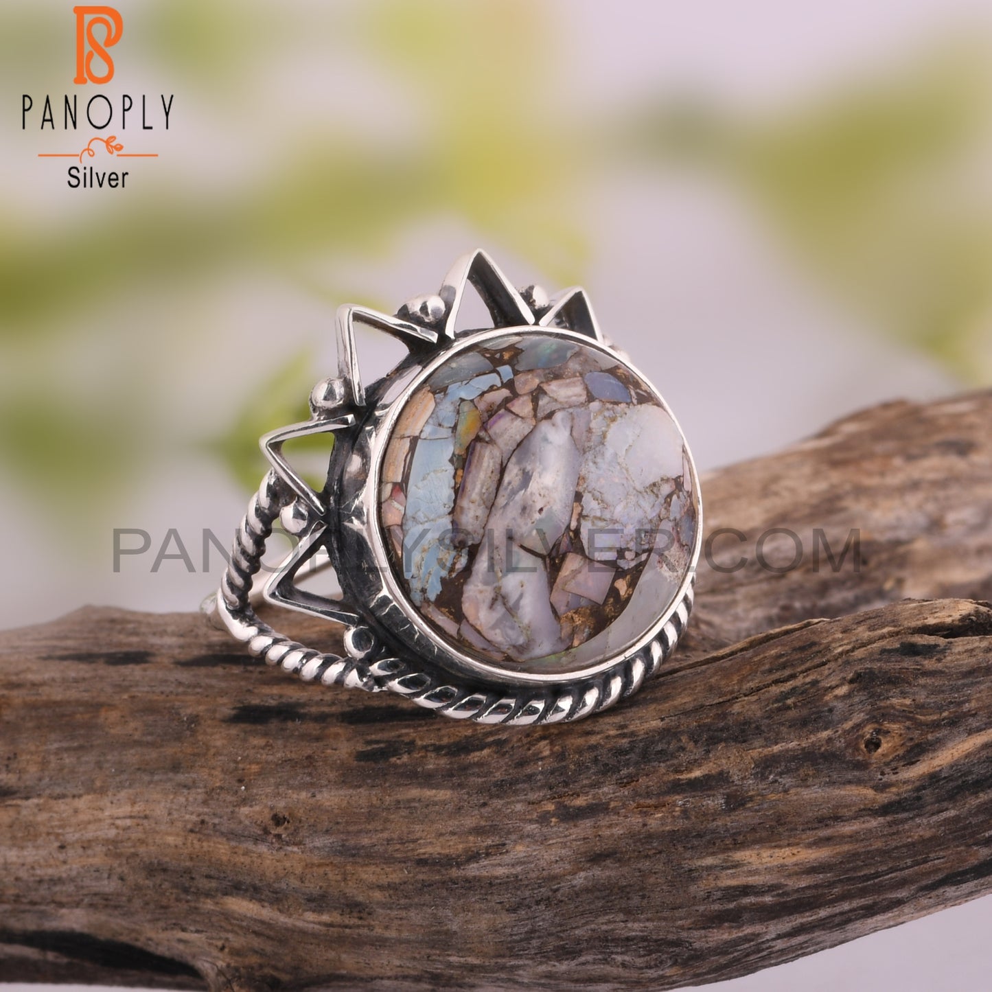 Mojave Copper Ethiopian Opal Round 925 Silver Gift Ring