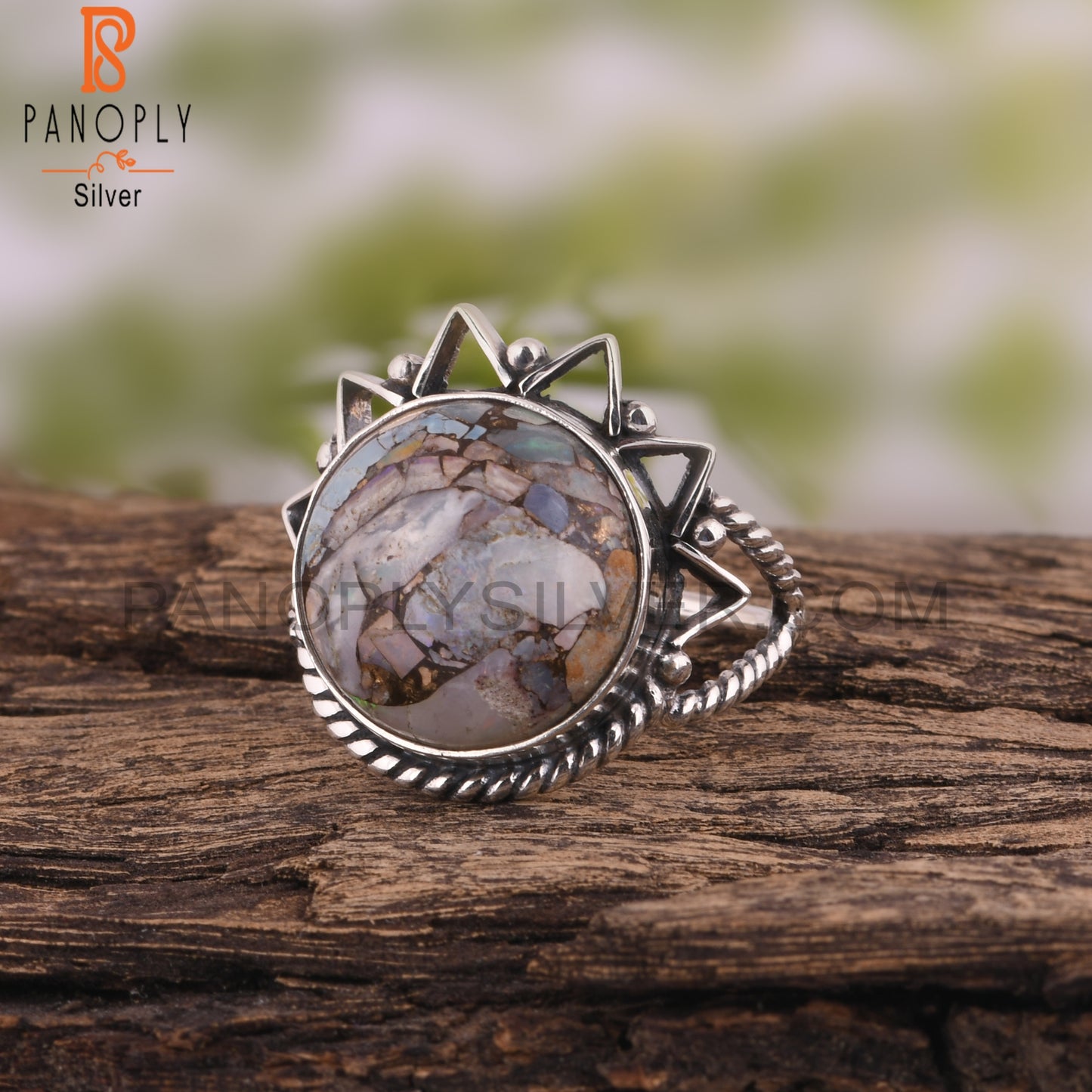 Mojave Copper Ethiopian Opal Round 925 Silver Gift Ring