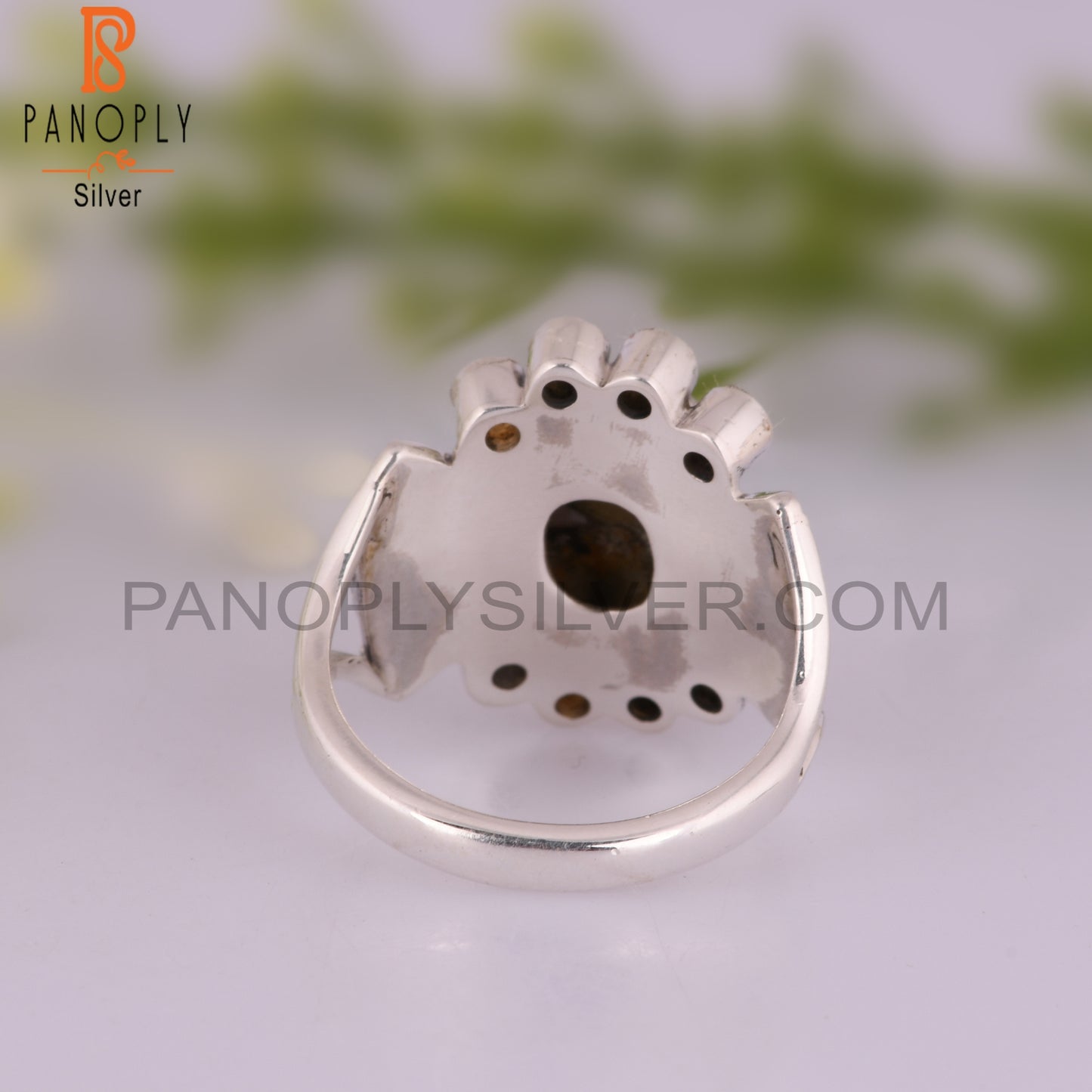 Mojave Copper Bumblebee Turquoise & Citrine 925 Silver Ring