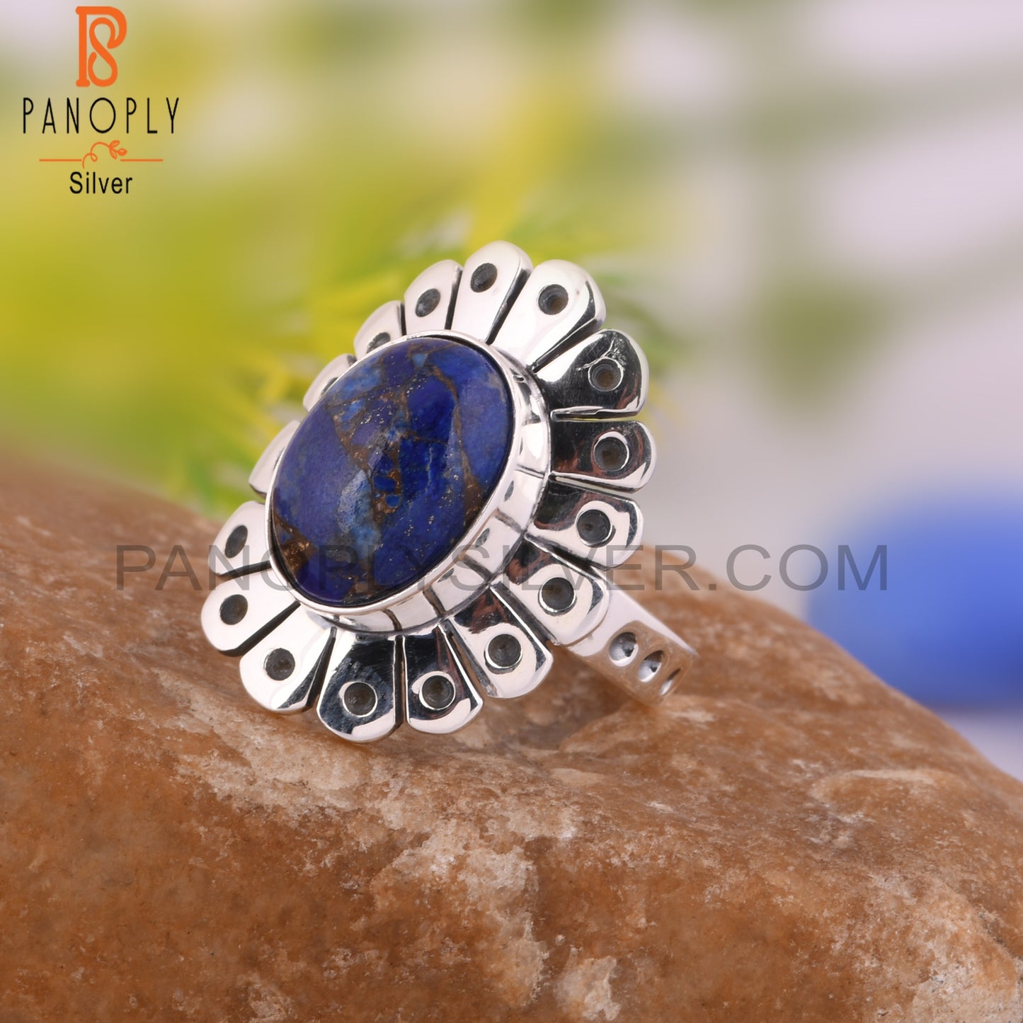 Mojave Copper Purple Oyster Turquoise 925 Silver Casual Ring