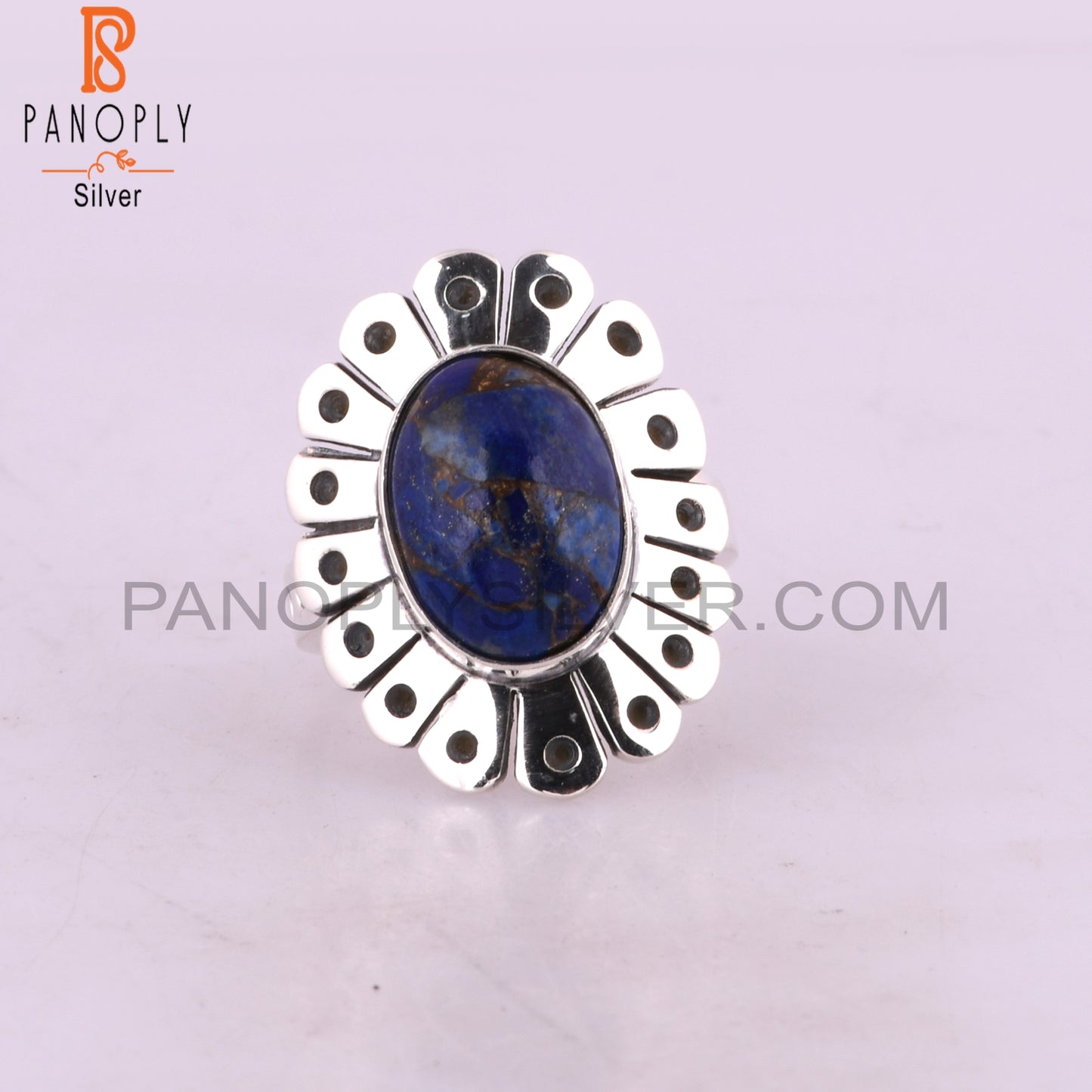 Mojave Copper Purple Oyster Turquoise 925 Silver Casual Ring