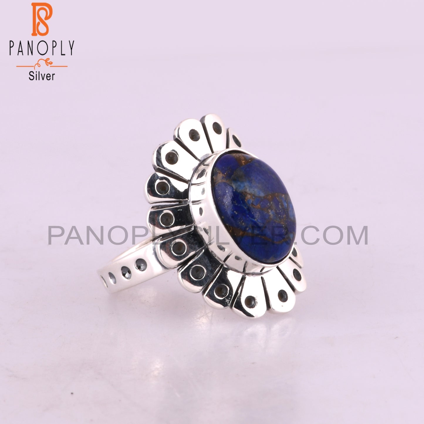 Mojave Copper Purple Oyster Turquoise 925 Silver Casual Ring