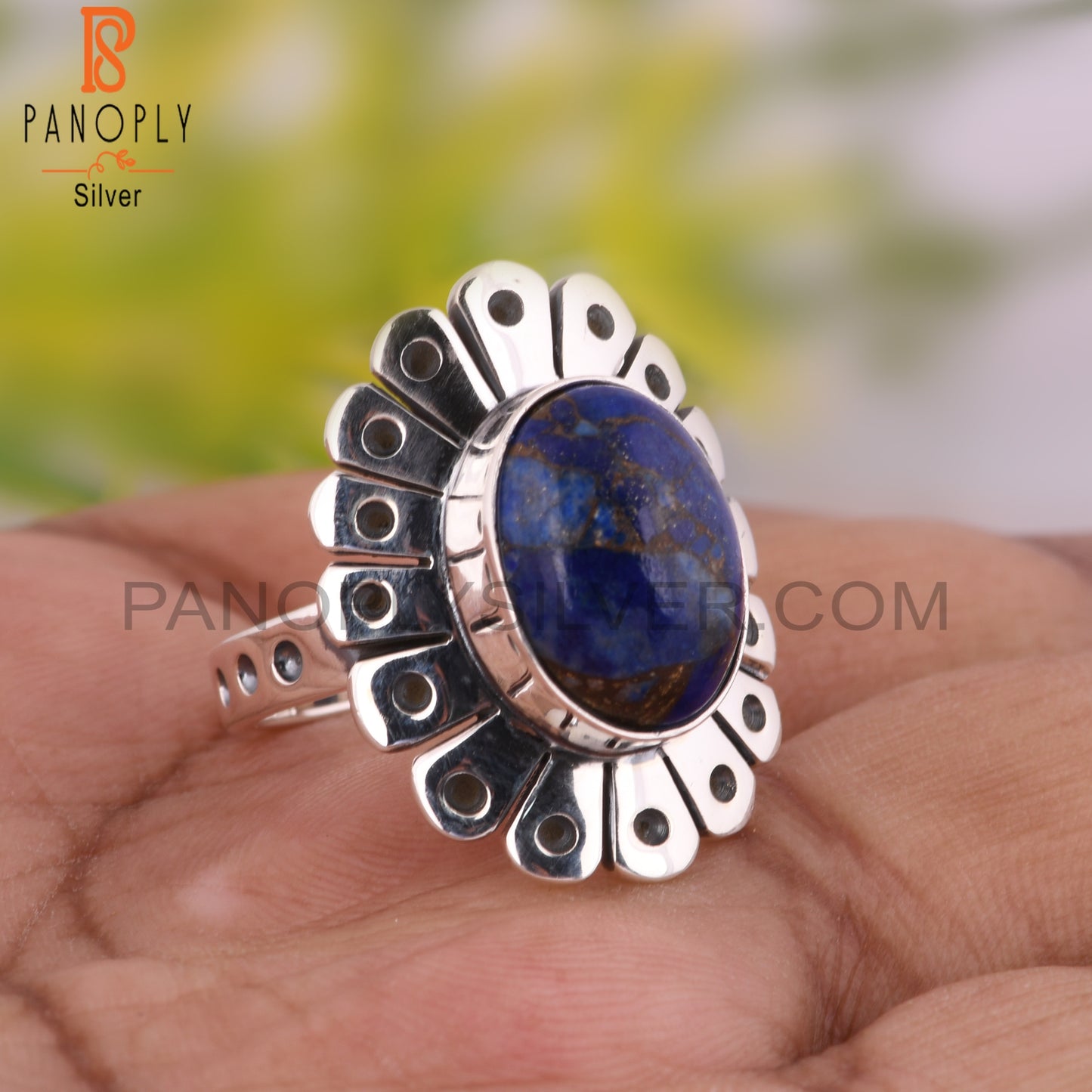 Mojave Copper Purple Oyster Turquoise 925 Silver Casual Ring