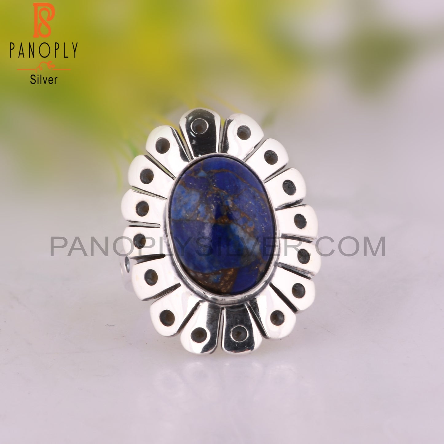 Mojave Copper Purple Oyster Turquoise 925 Silver Casual Ring