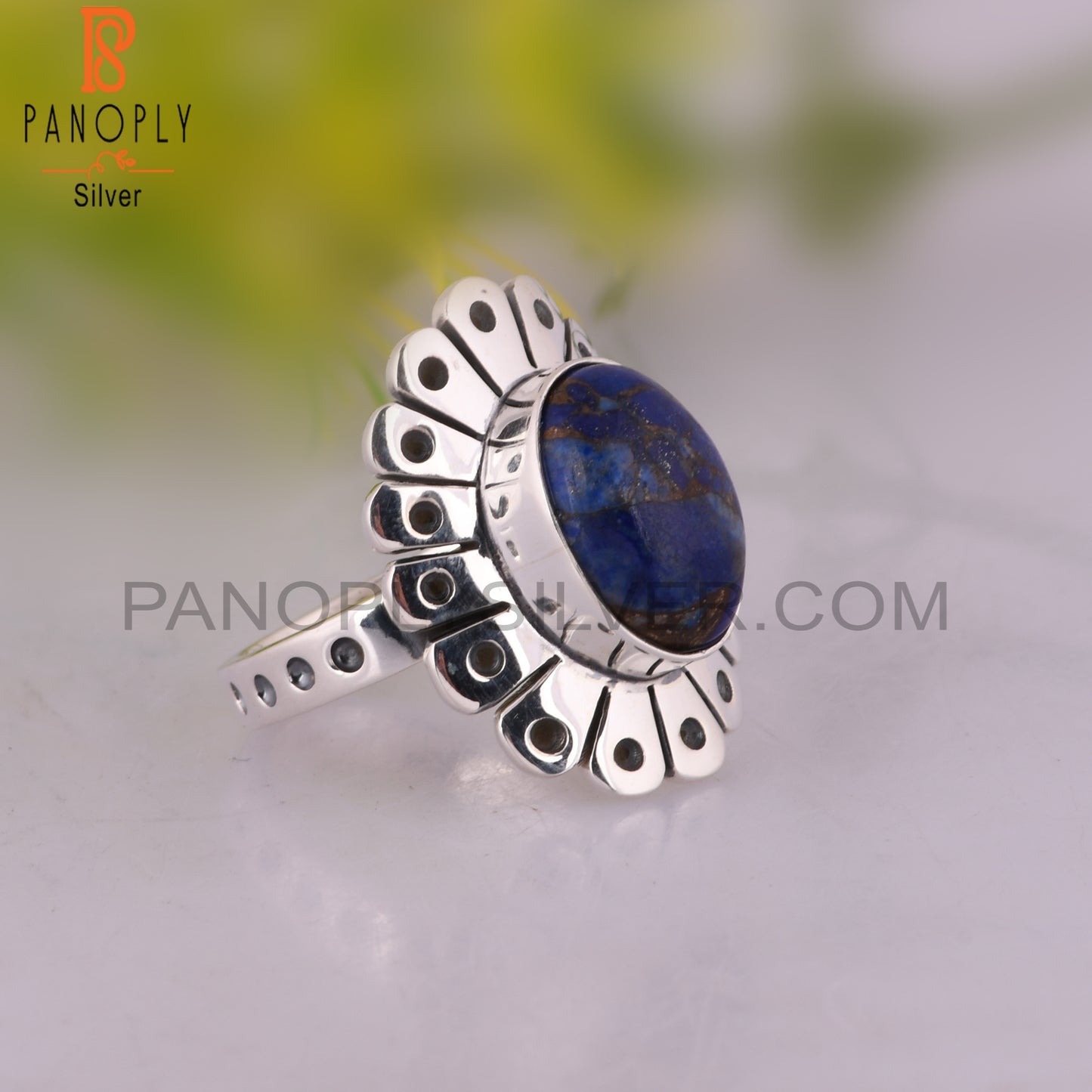 Mojave Copper Purple Oyster Turquoise 925 Silver Casual Ring