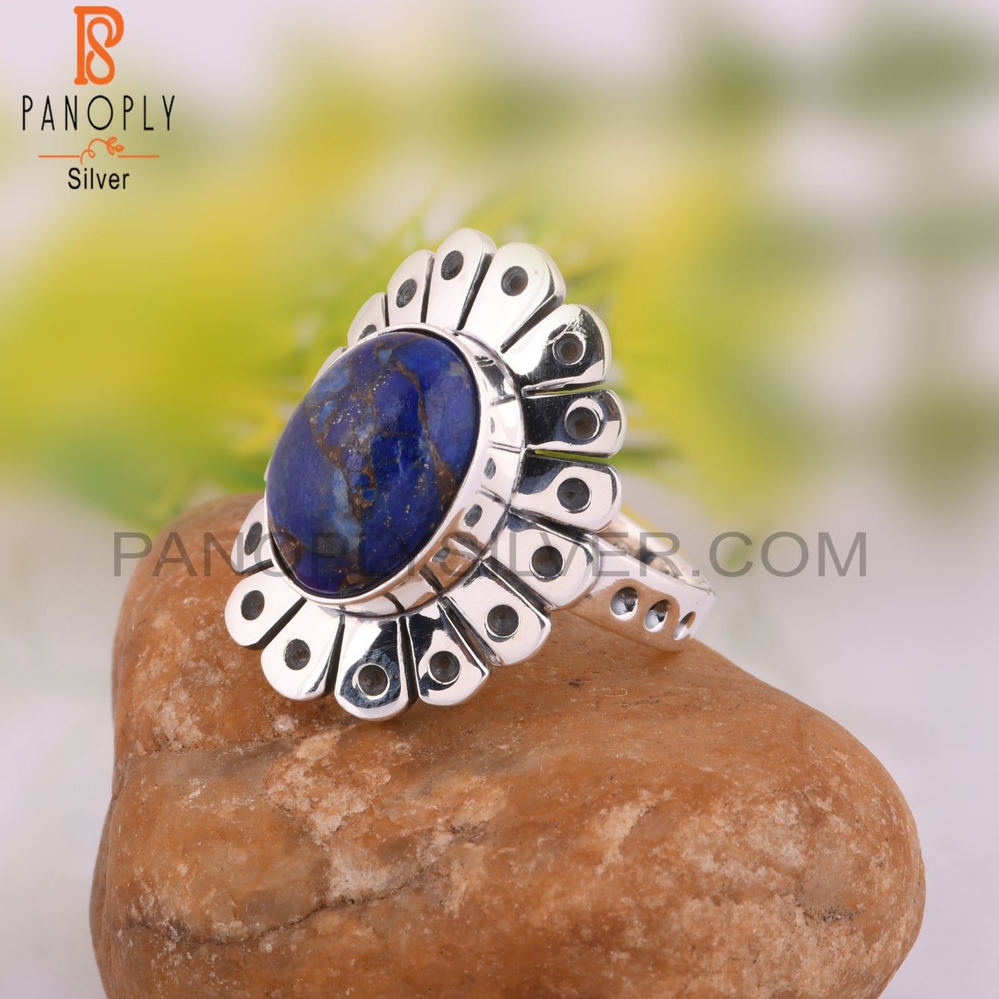 Mojave Copper Purple Oyster Turquoise 925 Silver Casual Ring