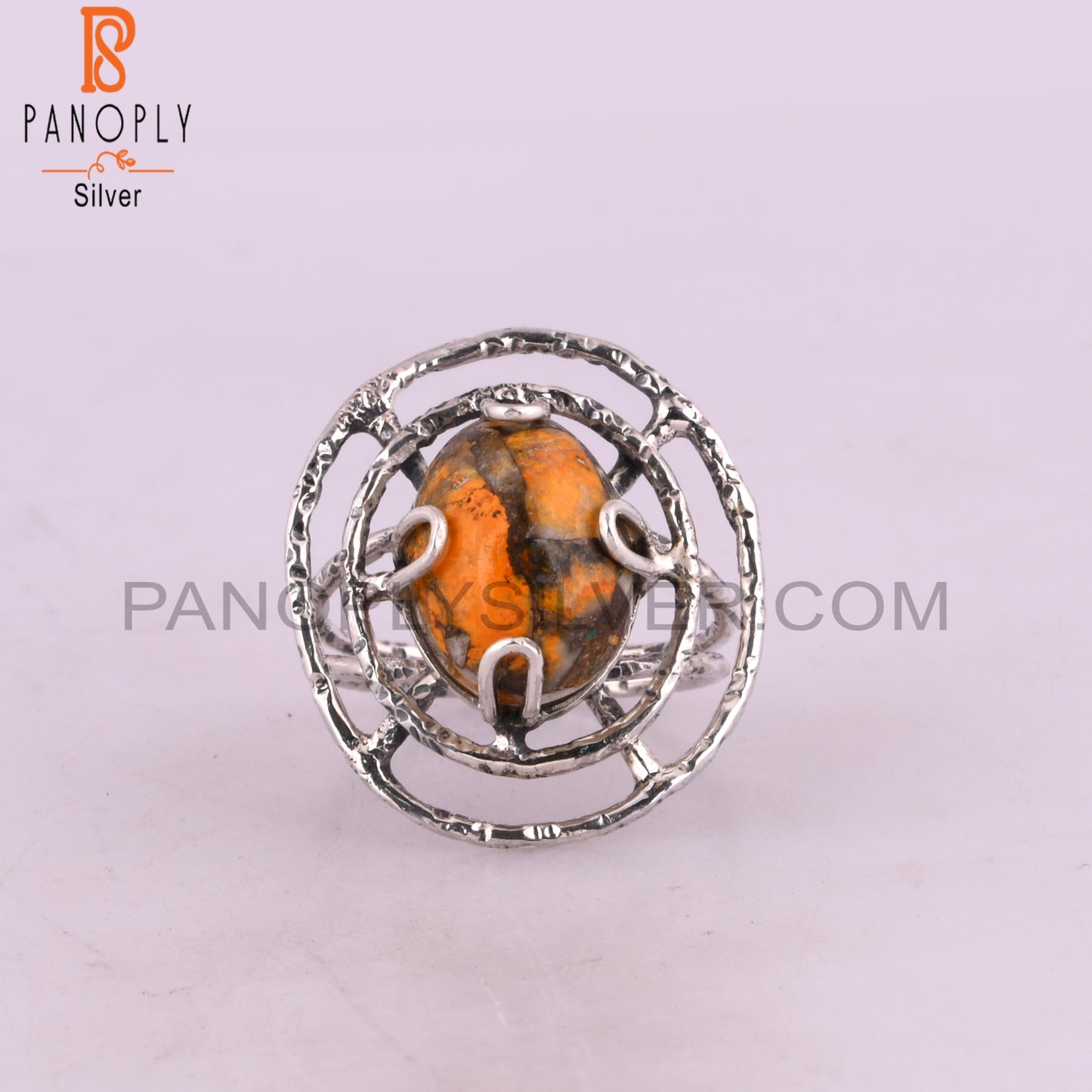 Sponge Coral Oval Shape Wedding 925 Sterling Silver Ring