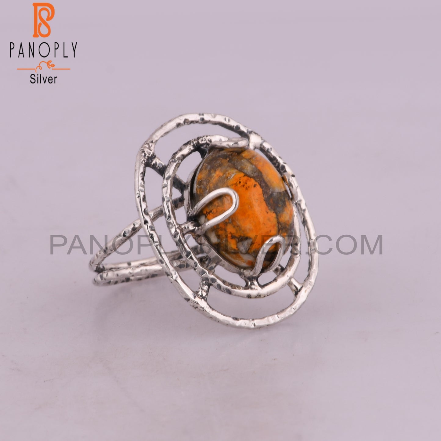 Sponge Coral Oval Shape Wedding 925 Sterling Silver Ring