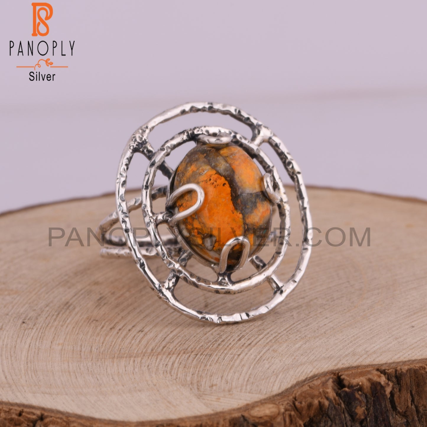 Sponge Coral Oval Shape Wedding 925 Sterling Silver Ring