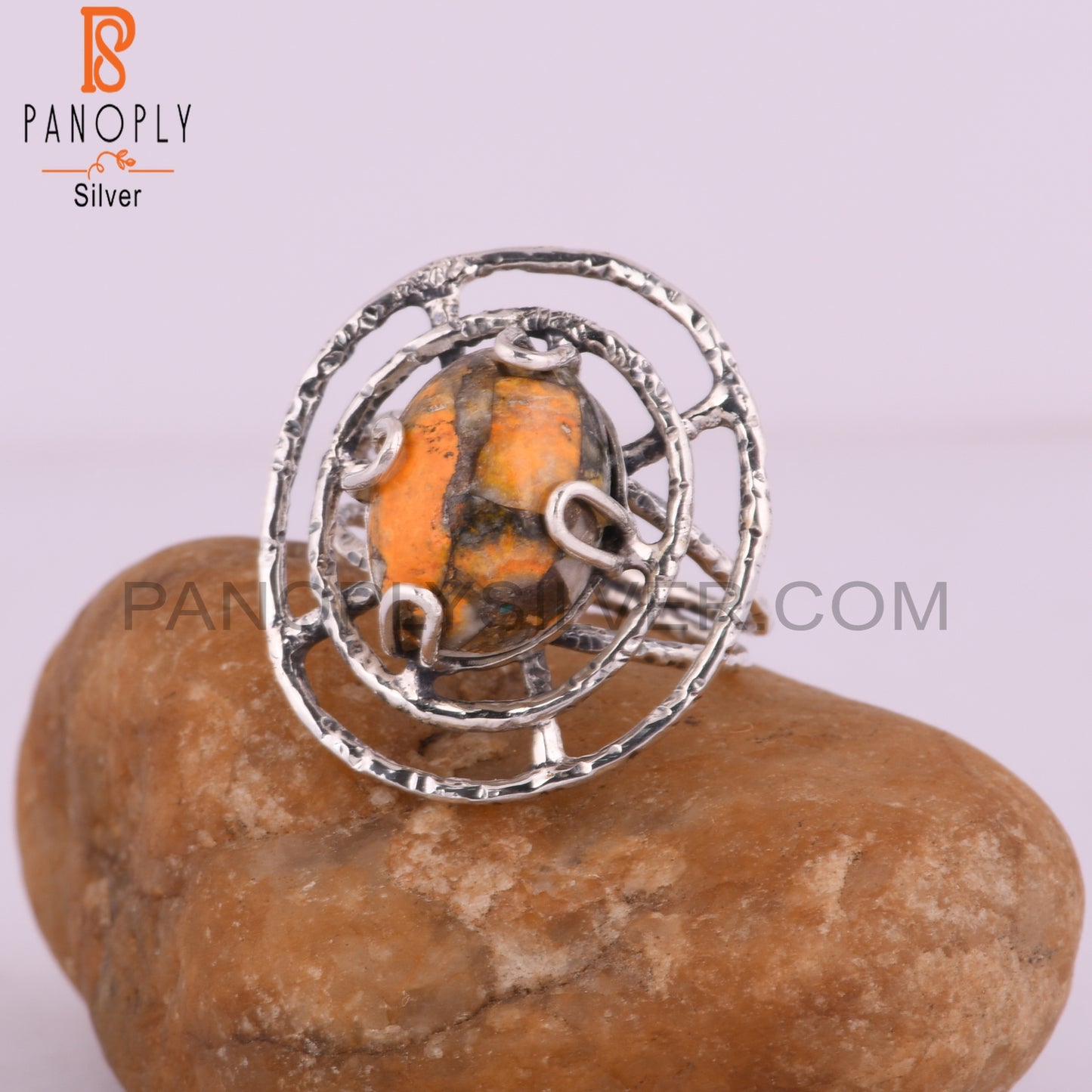 Sponge Coral Oval Shape Wedding 925 Sterling Silver Ring