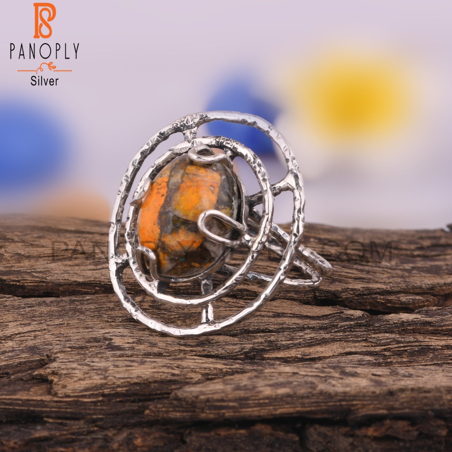 Sponge Coral Oval Shape Wedding 925 Sterling Silver Ring