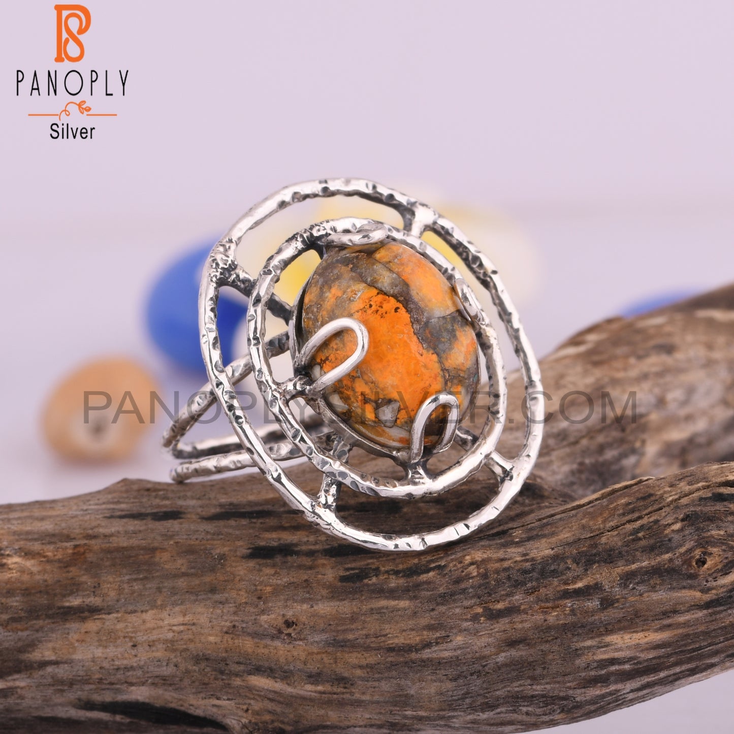 Sponge Coral Oval Shape Wedding 925 Sterling Silver Ring