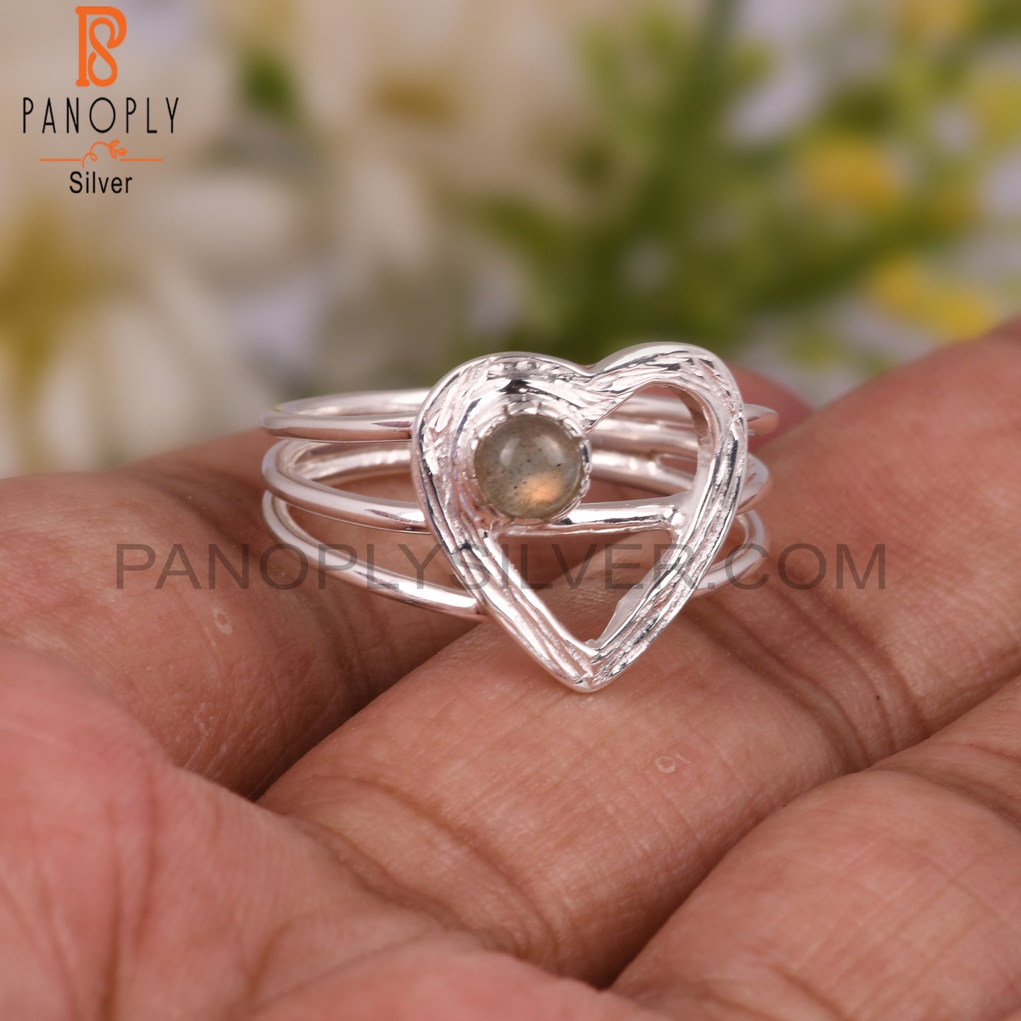 Labradorite Round Shape 925 Sterling Silver Gemstone Ring