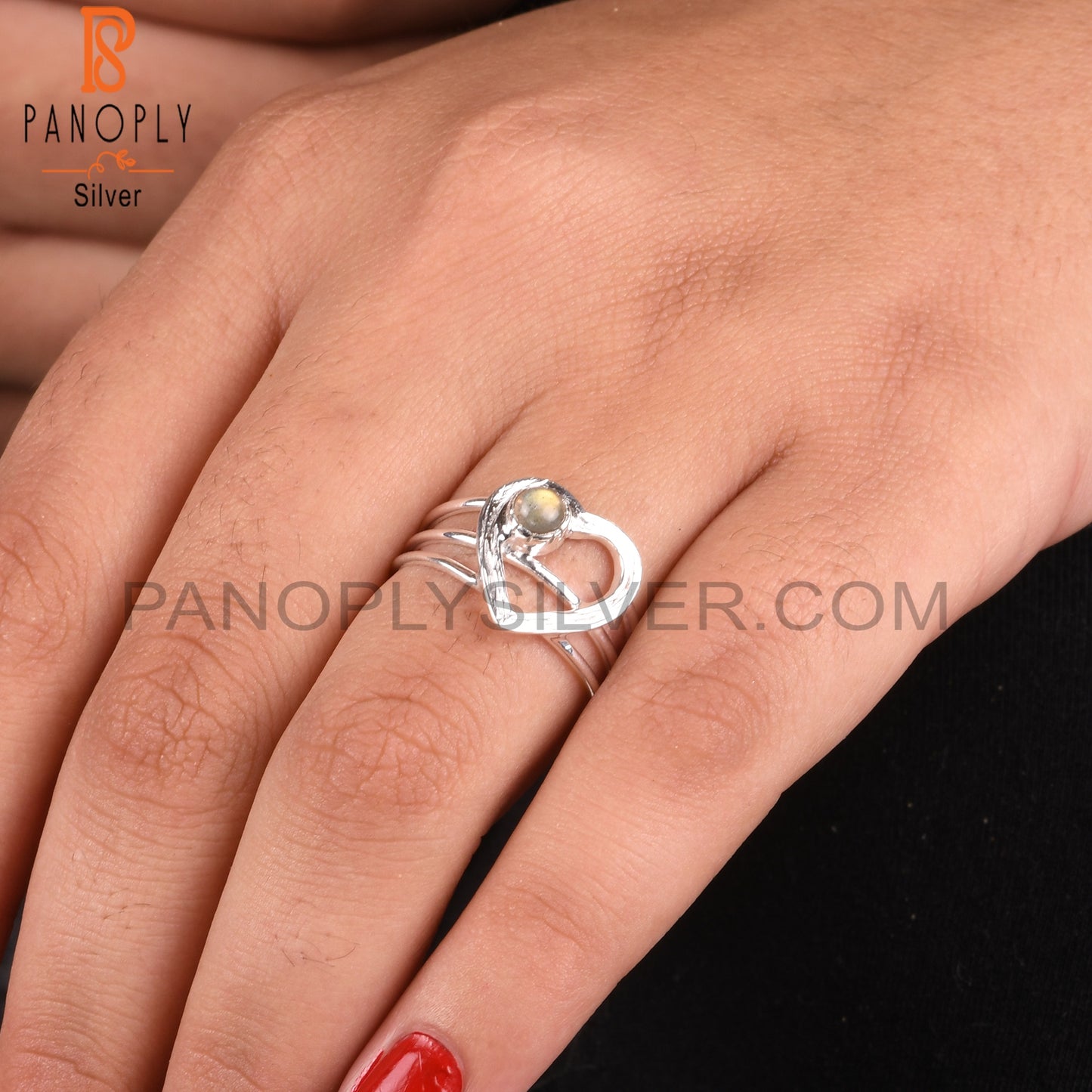 Labradorite Round Shape 925 Sterling Silver Gemstone Ring