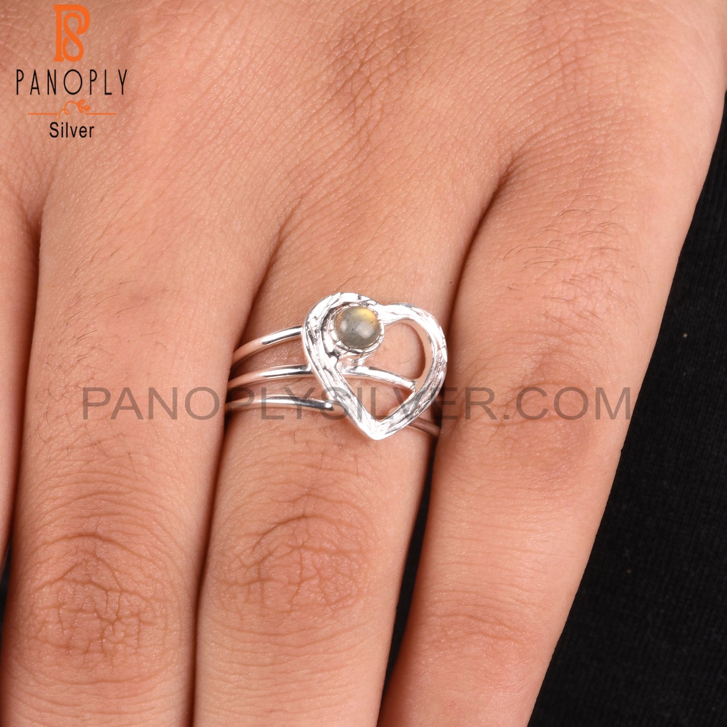 Labradorite Round Shape 925 Sterling Silver Gemstone Ring