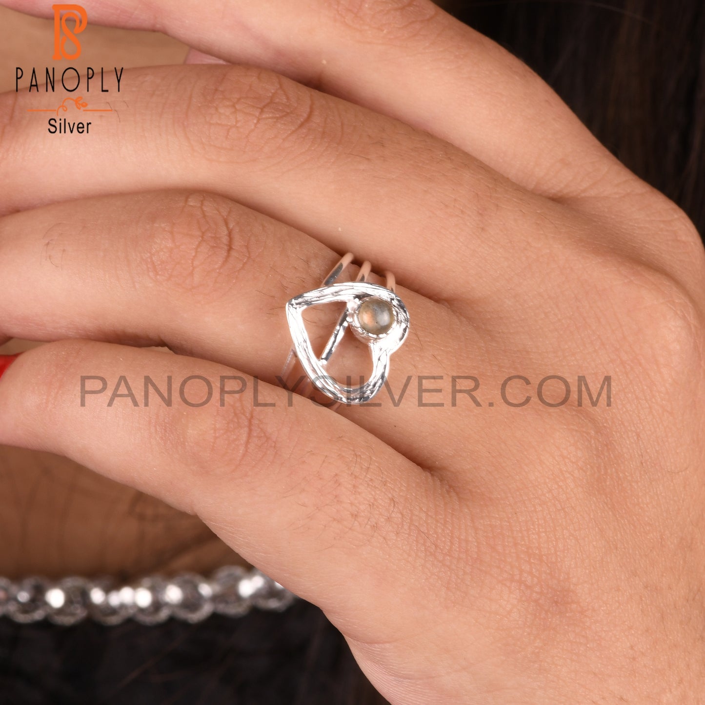 Labradorite Round Shape 925 Sterling Silver Gemstone Ring